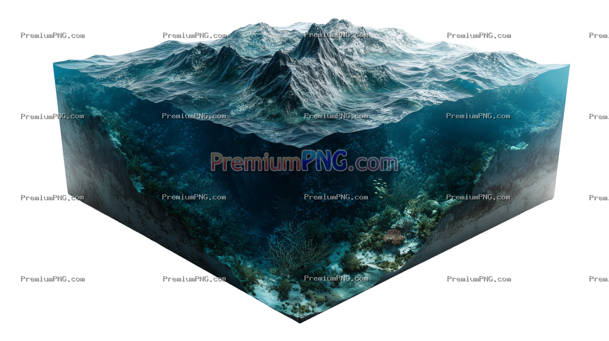 Mariana Trench Isolated on transparent Background
