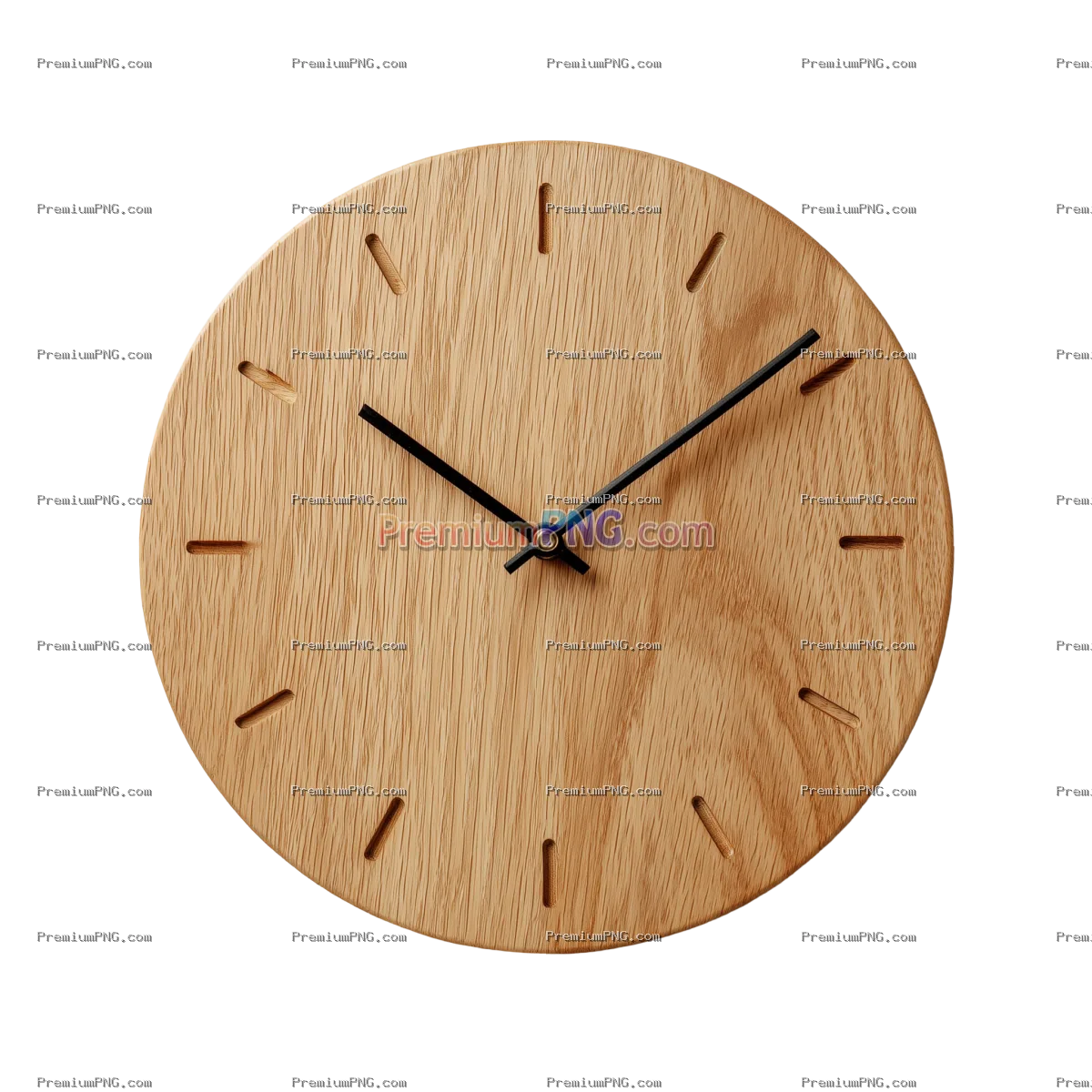 Minimalist wooden wall clock with natural finish and simple design