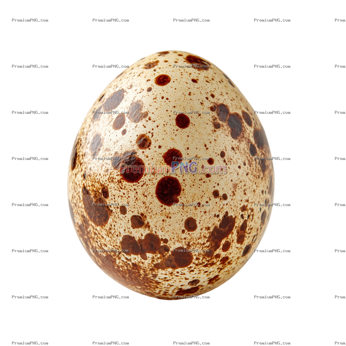 Close up of a speckled quail egg isolated
