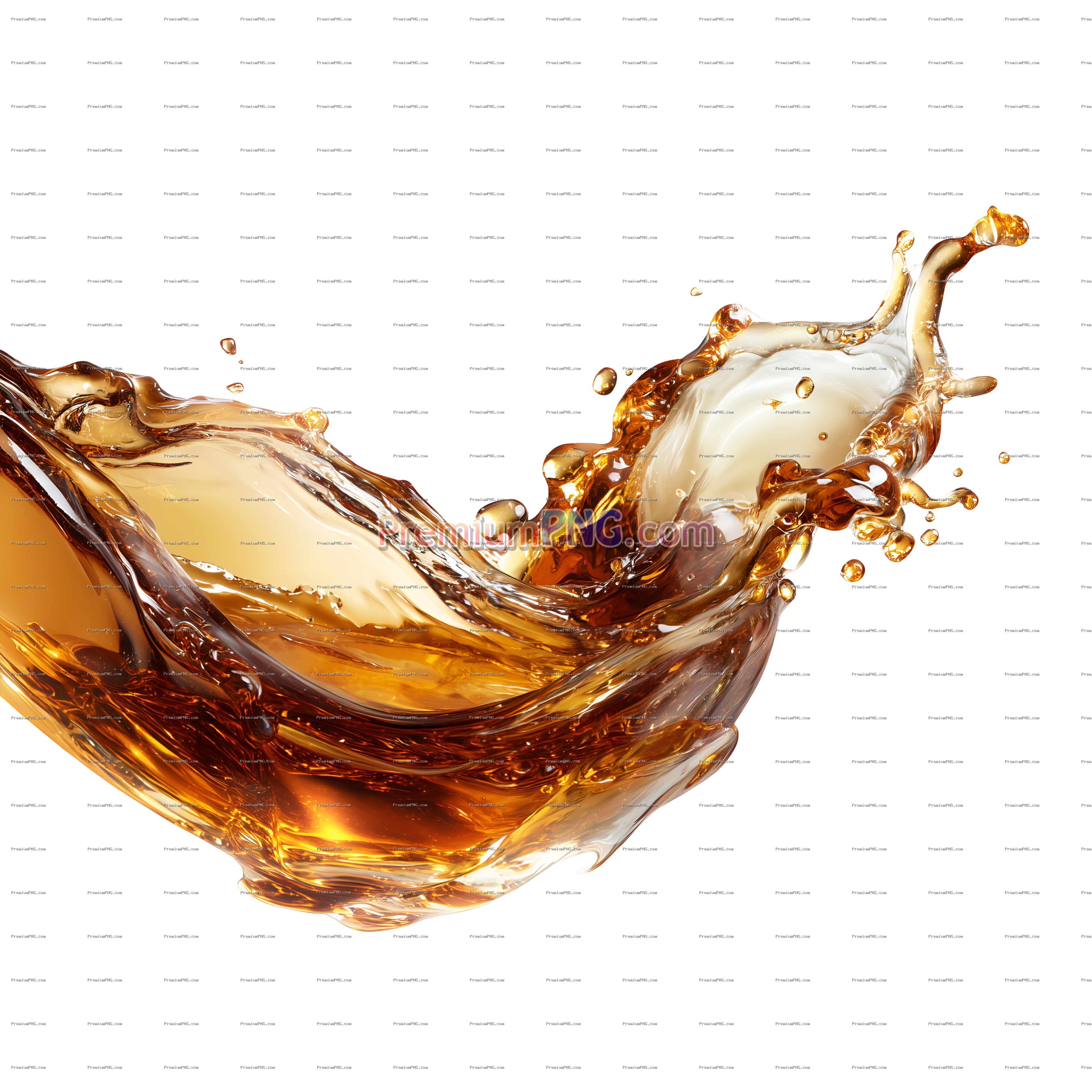 Elegant bourbon splash isolated on white background