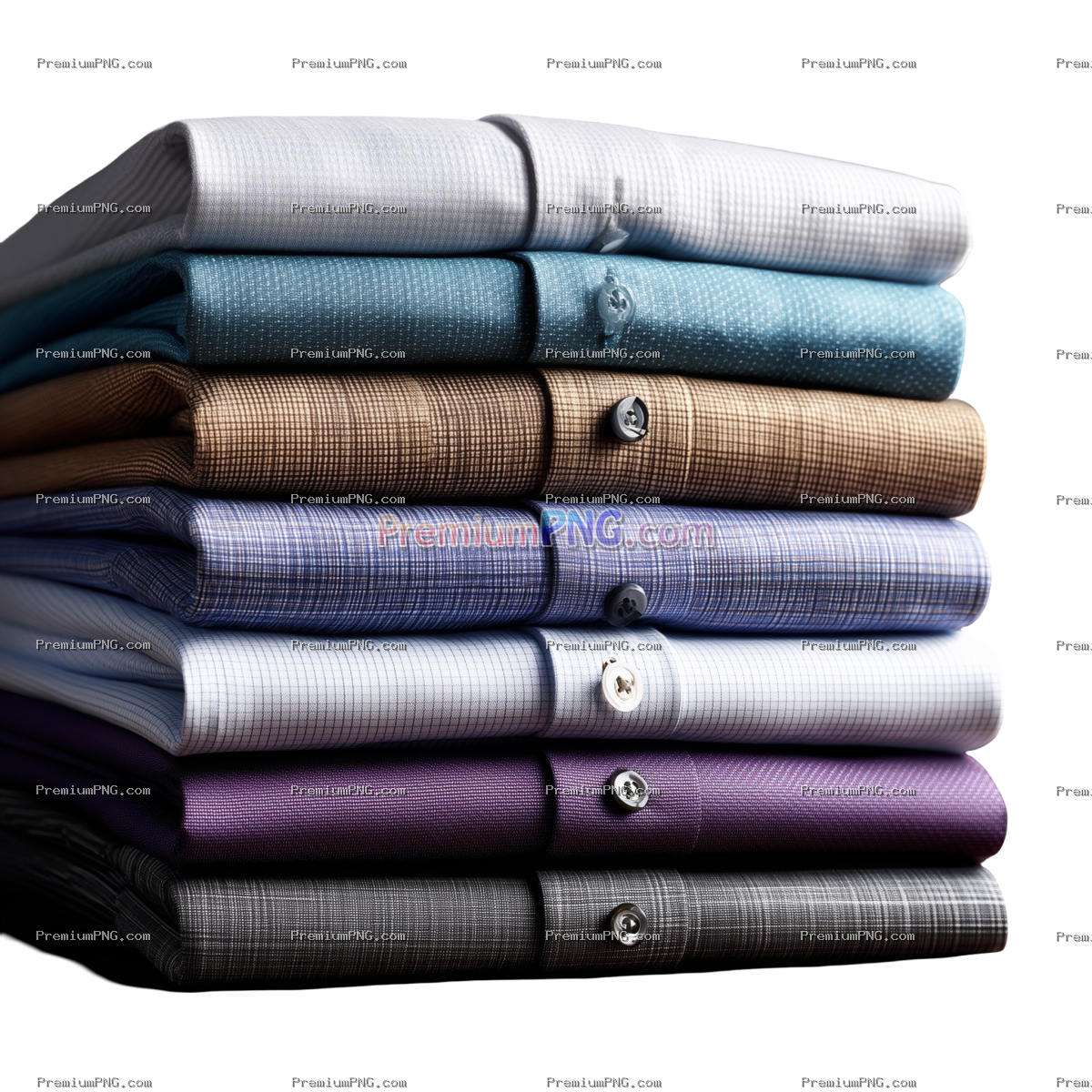 Premium Stack of Folded Men’s Dress Shirts