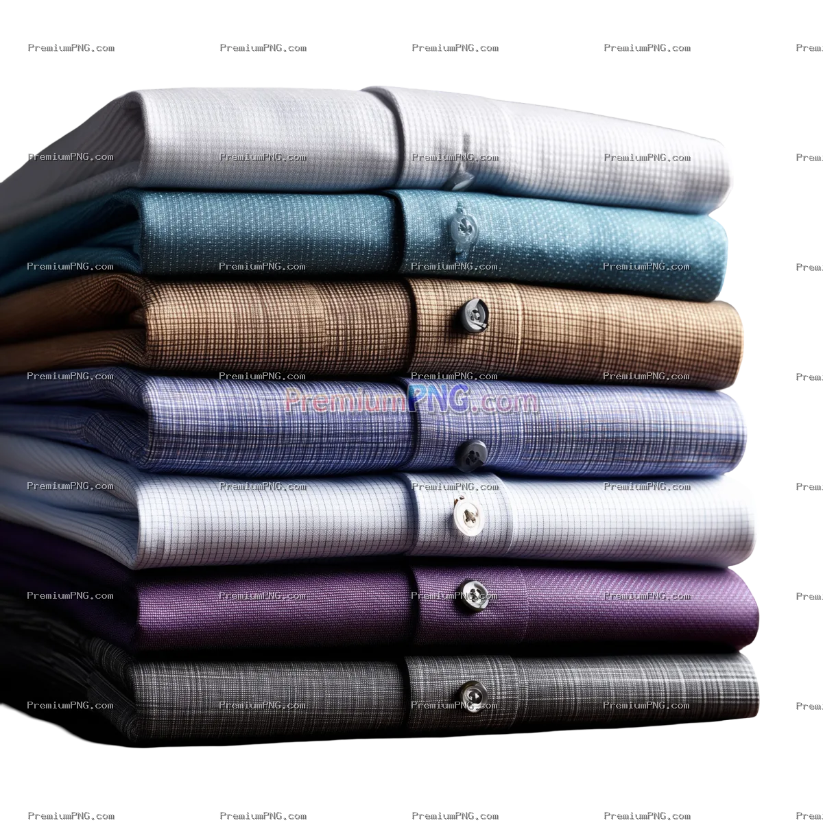 Premium Stack of Folded Men’s Dress Shirts