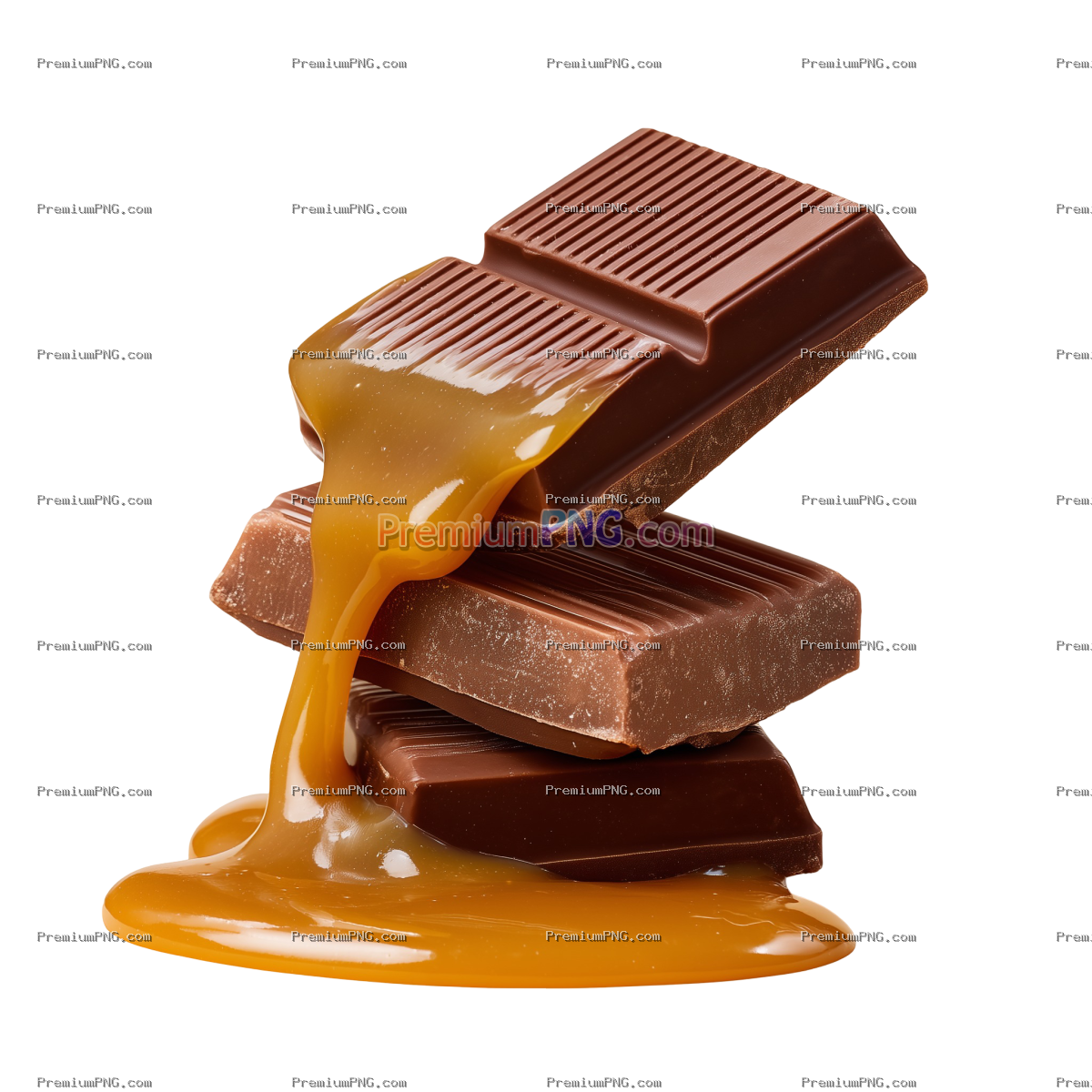 Delicious Chocolate & Caramel isolated on Transparent Background | High-Res Stock Images