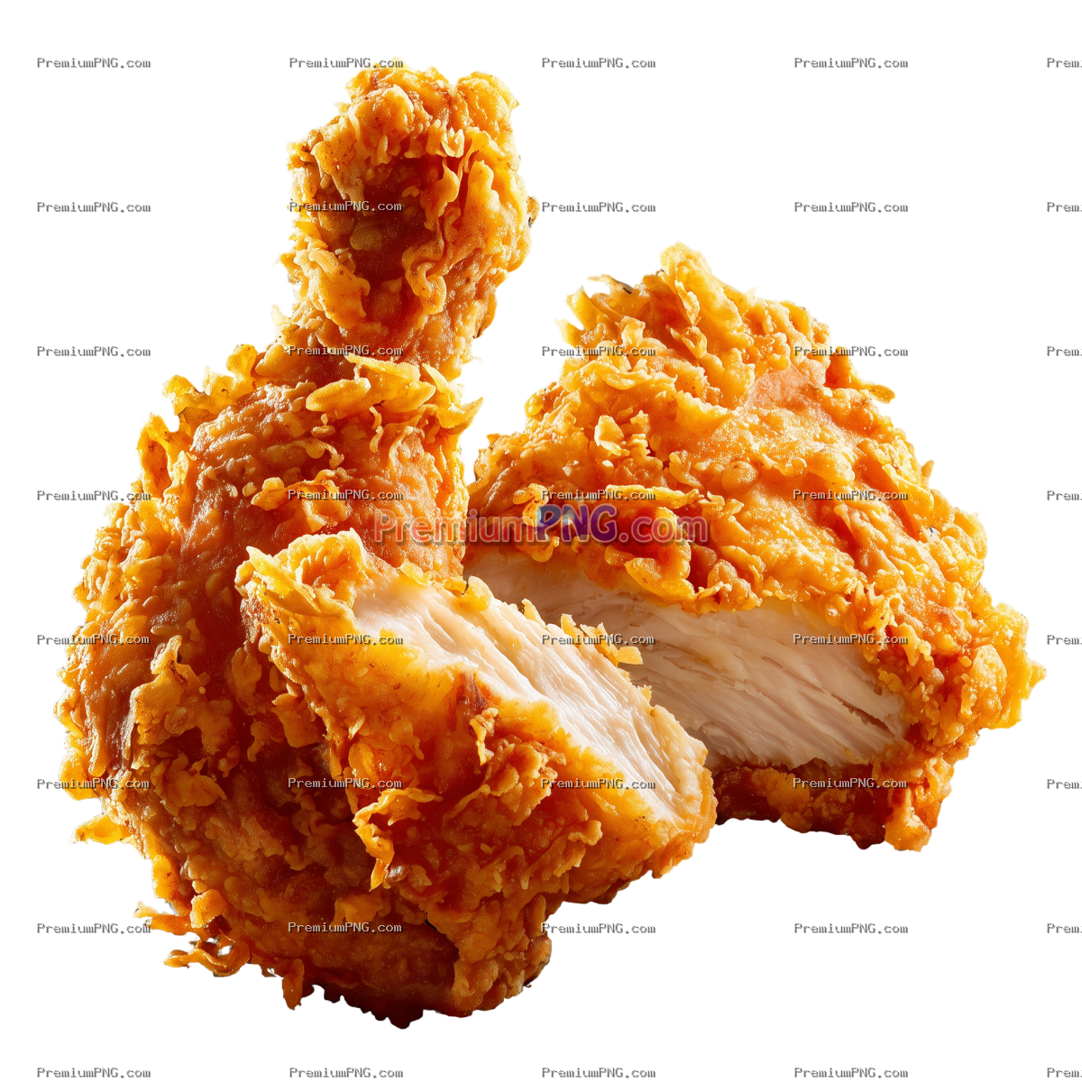 Crispy Fried Chicken Isolated PNG | Transparent Background Stock Image