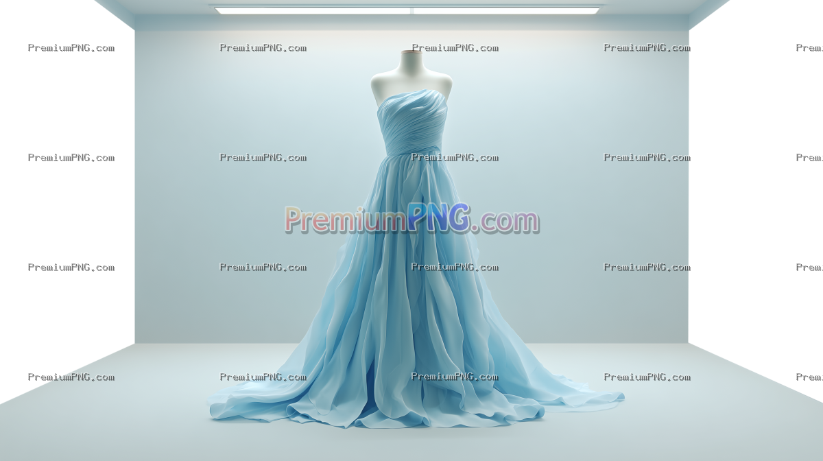 Pastel Blue Dress Product Display Stock Photo