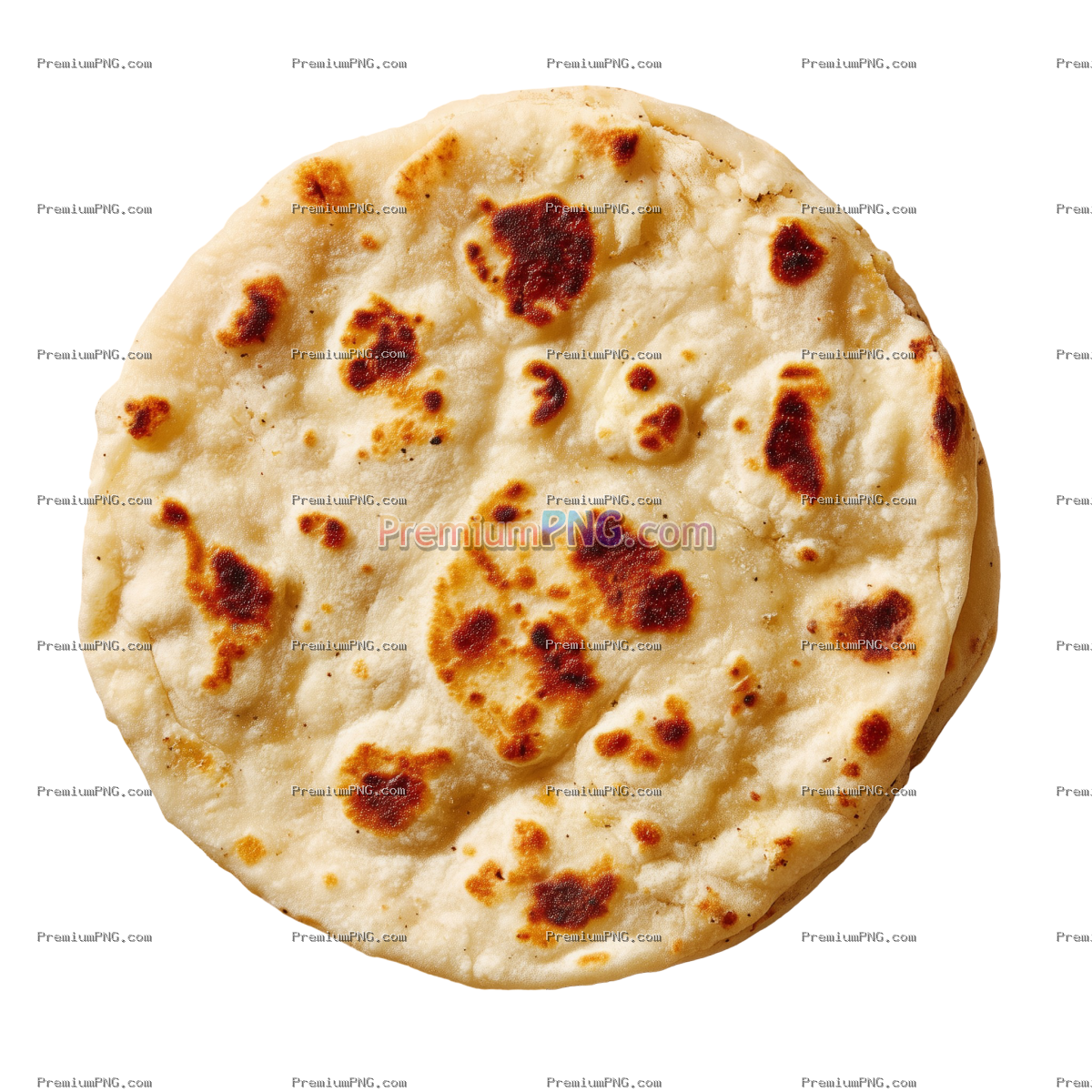 Top-Down Mexican Flour Gordita PNG with Transparent Background