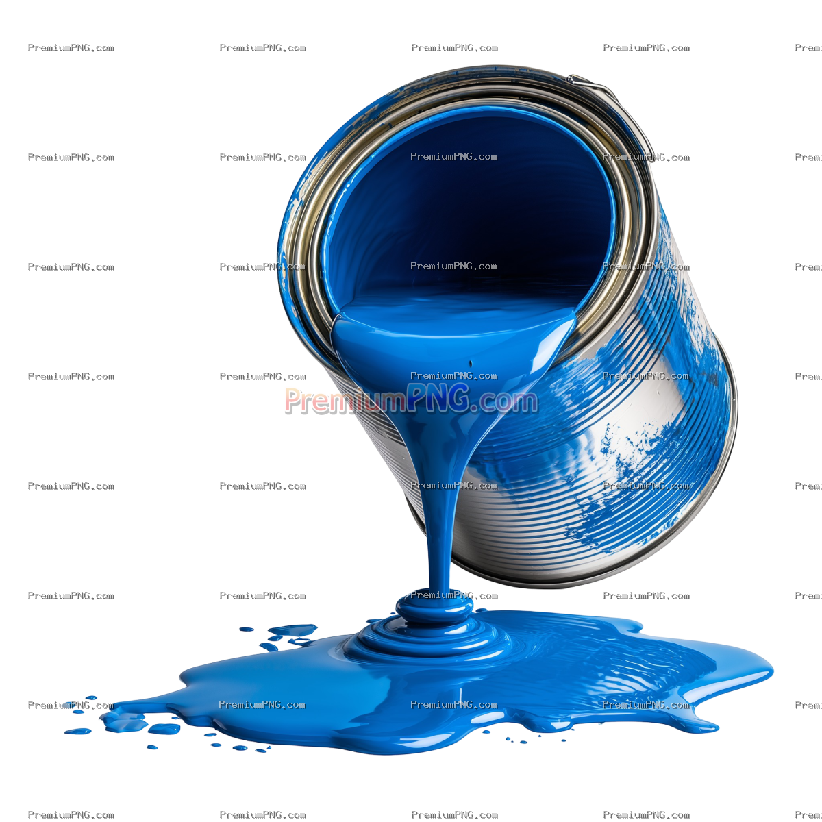 Vibrant Blue Paint Pouring PNG JPG WEBP | Transparent Background Stock Image