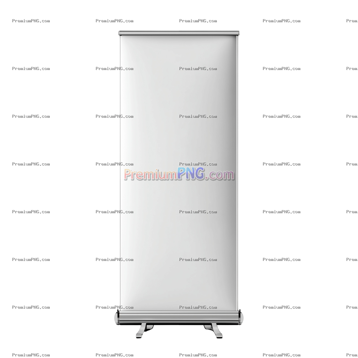 White Blank Roll Up Banner Mockup with Transparent Background