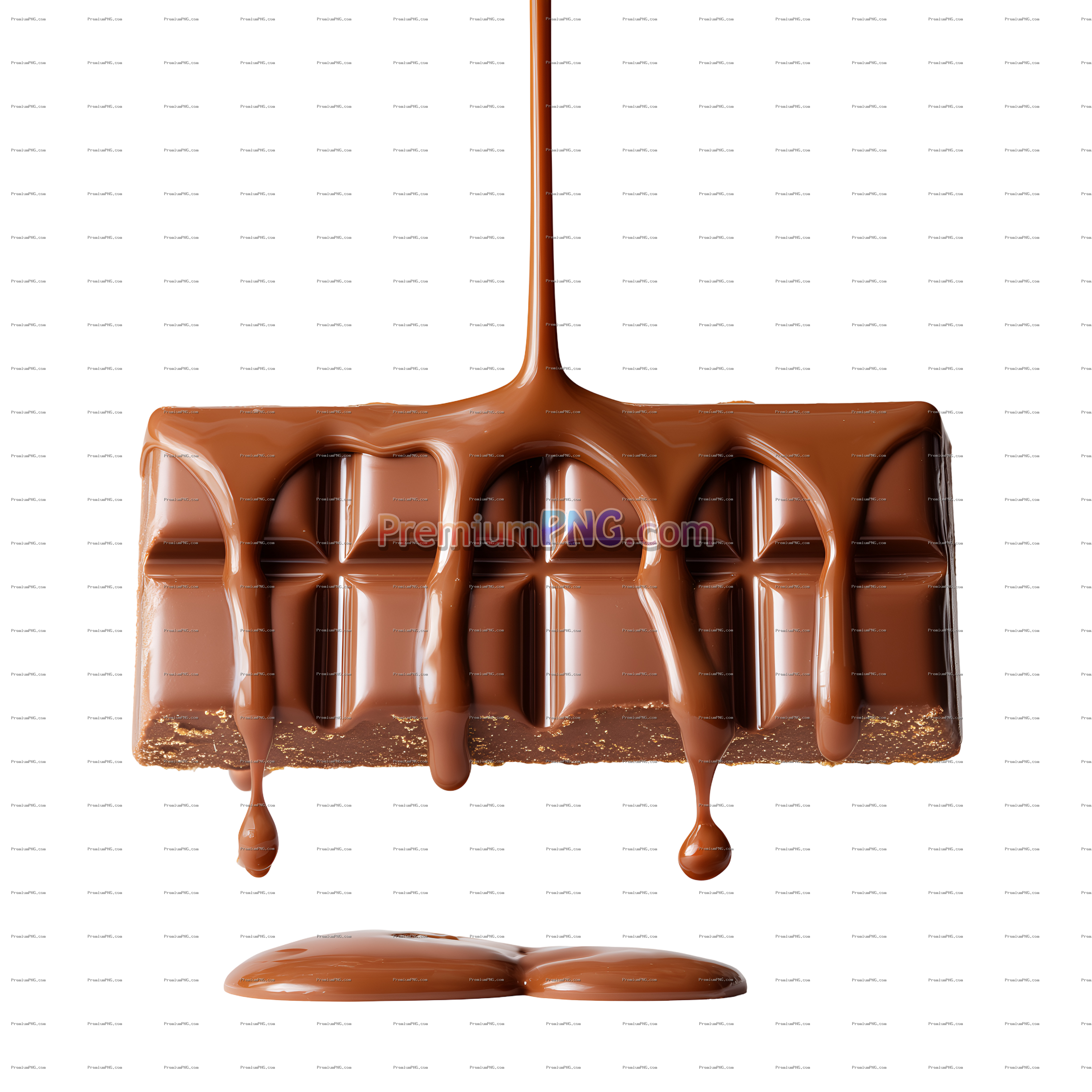 Delicious chocolate bar with chocolate sauce dripping