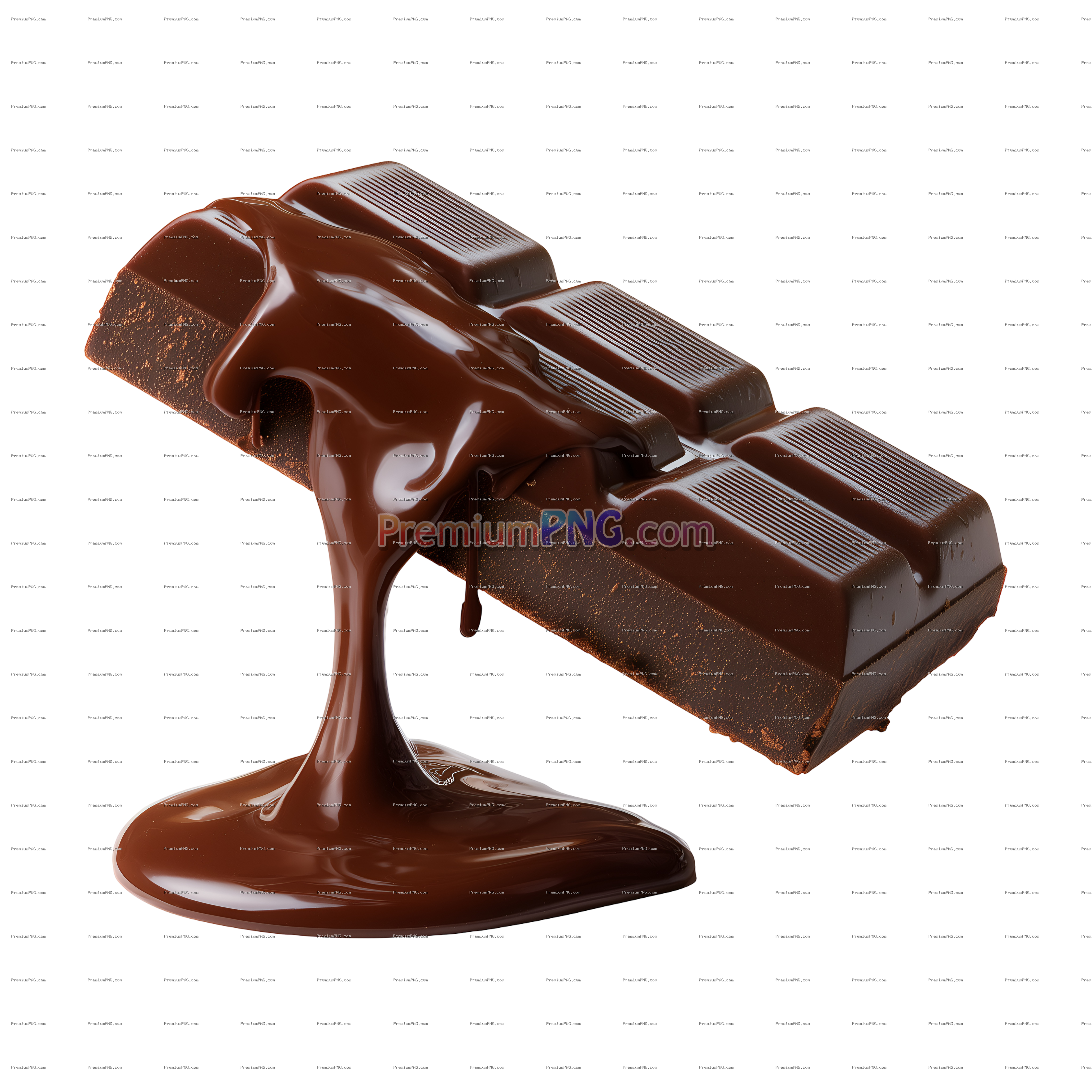 Delicious Chocolate Bar with Dripping Chocolate Sauce