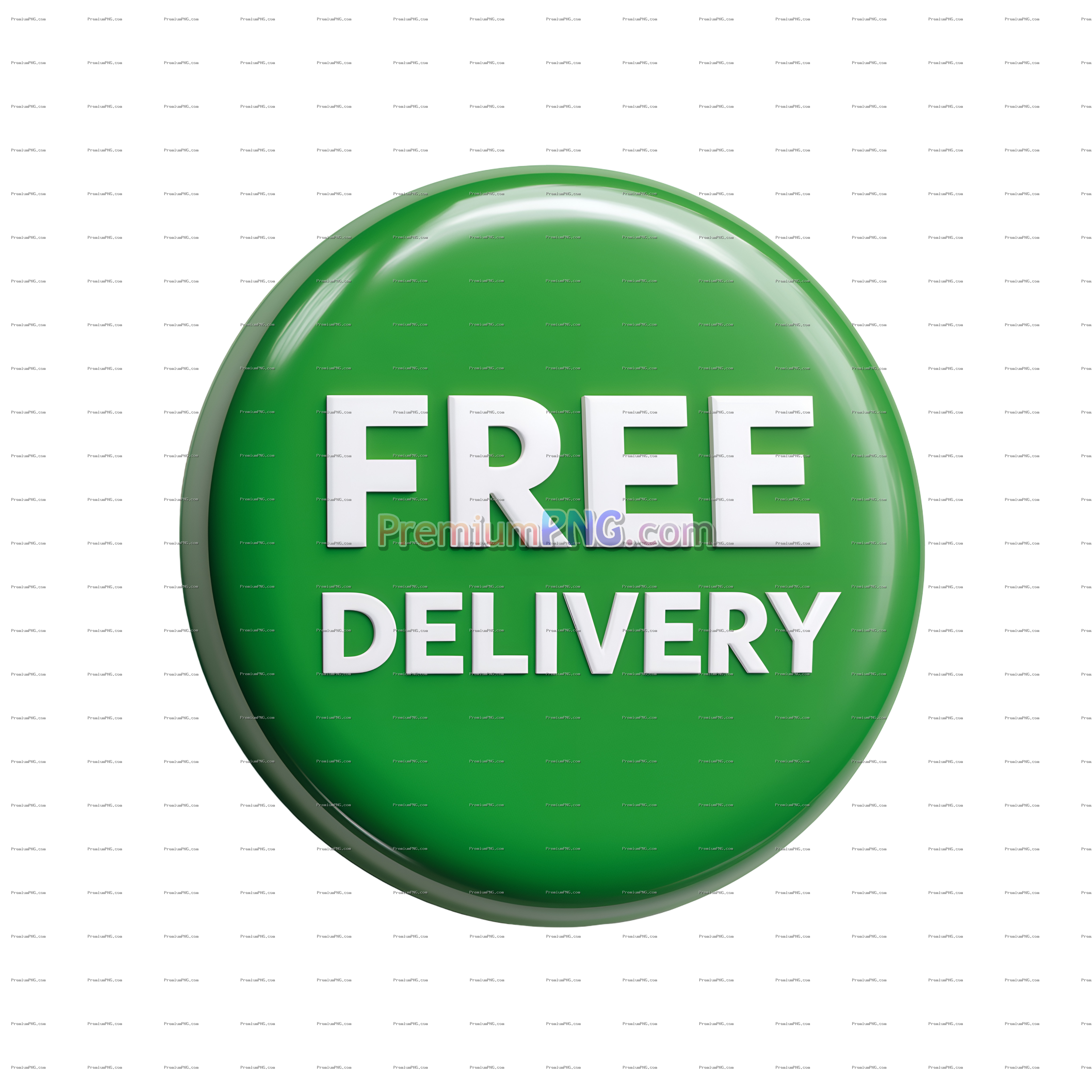 Green Circular Free Delivery Badge Isolated Design Element