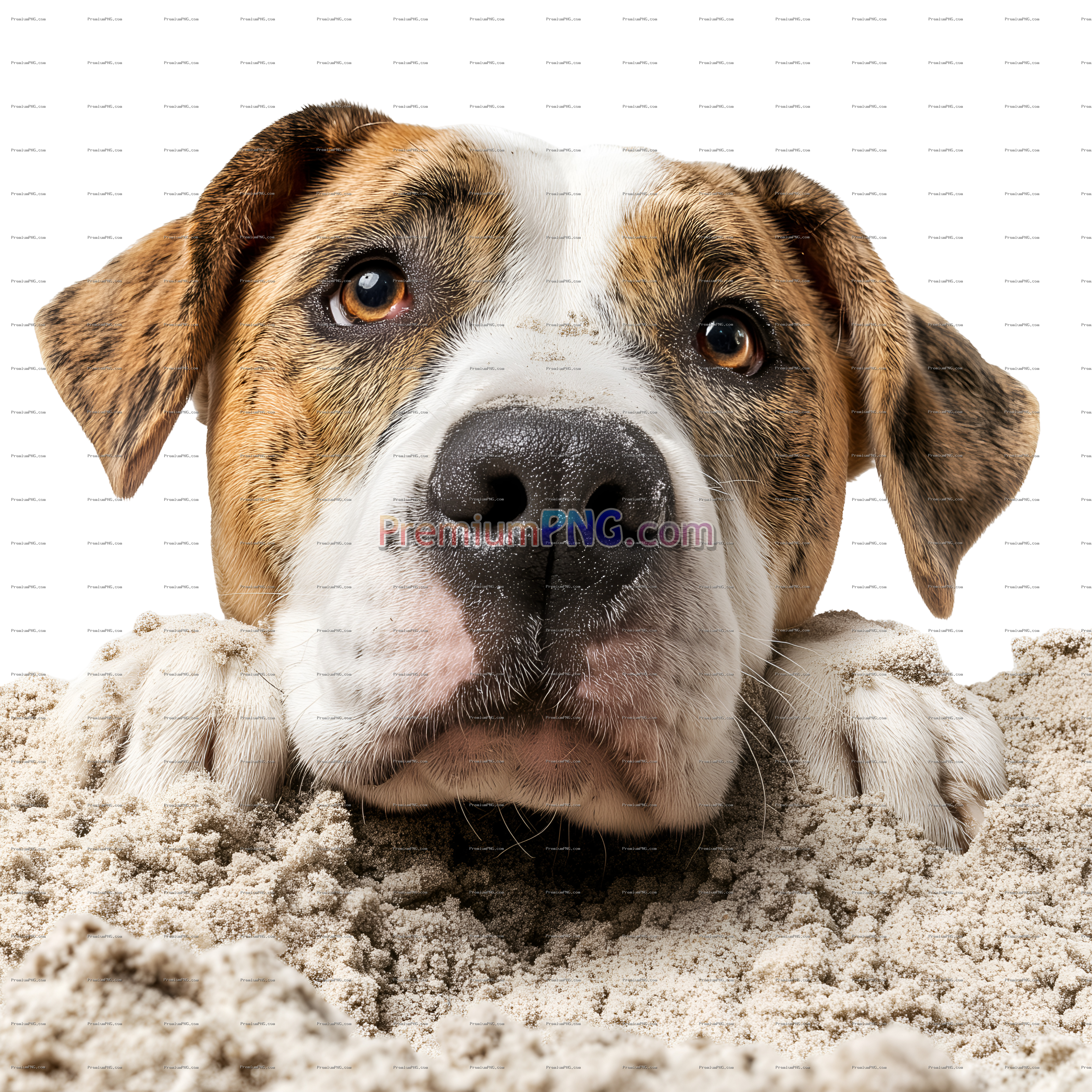 Playful Dog Digging Sand Action Shot