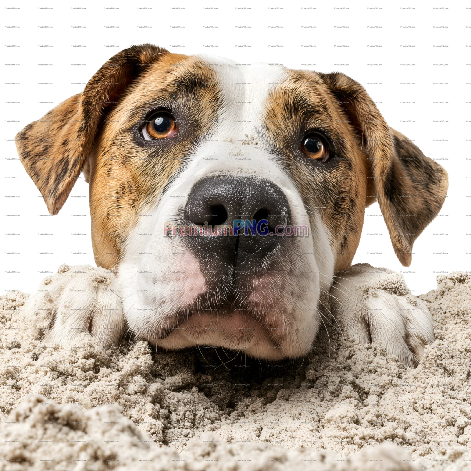 Playful Dog Digging Sand Action Shot