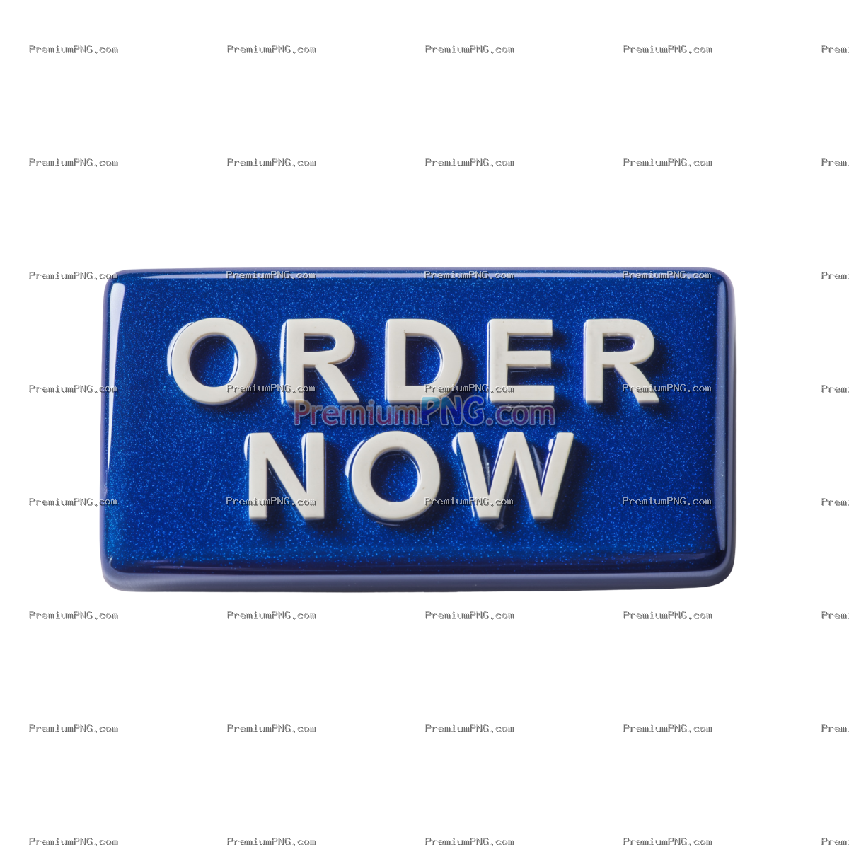 Shine Bright Blue Rectangular 3D Order Now Button