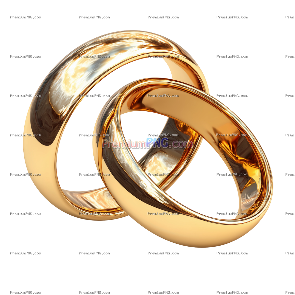 Elegant Gold Rings Pair with Glossy Polished Finish – Luxury Jewelry Stock Photo