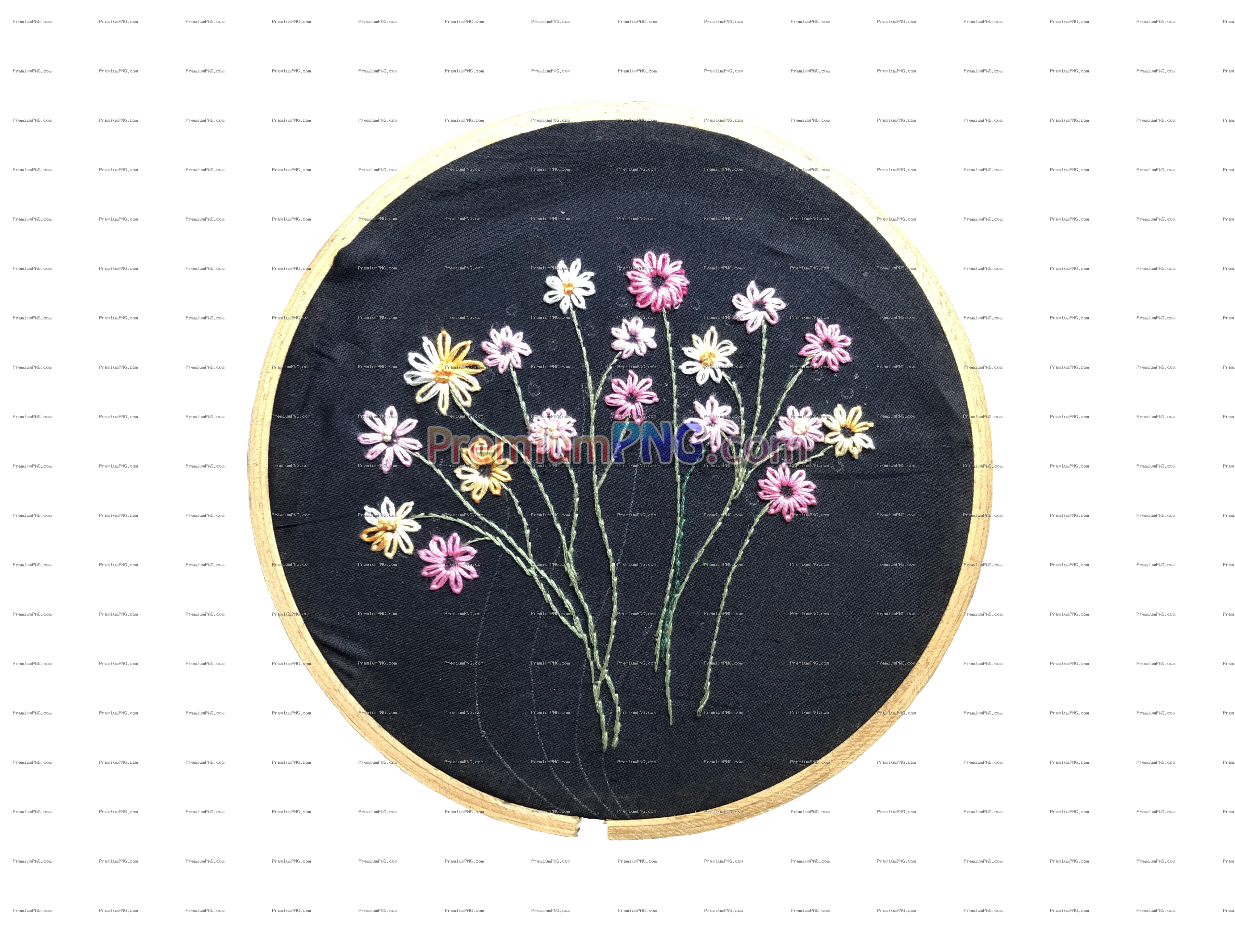 Hand embroider flower pattern