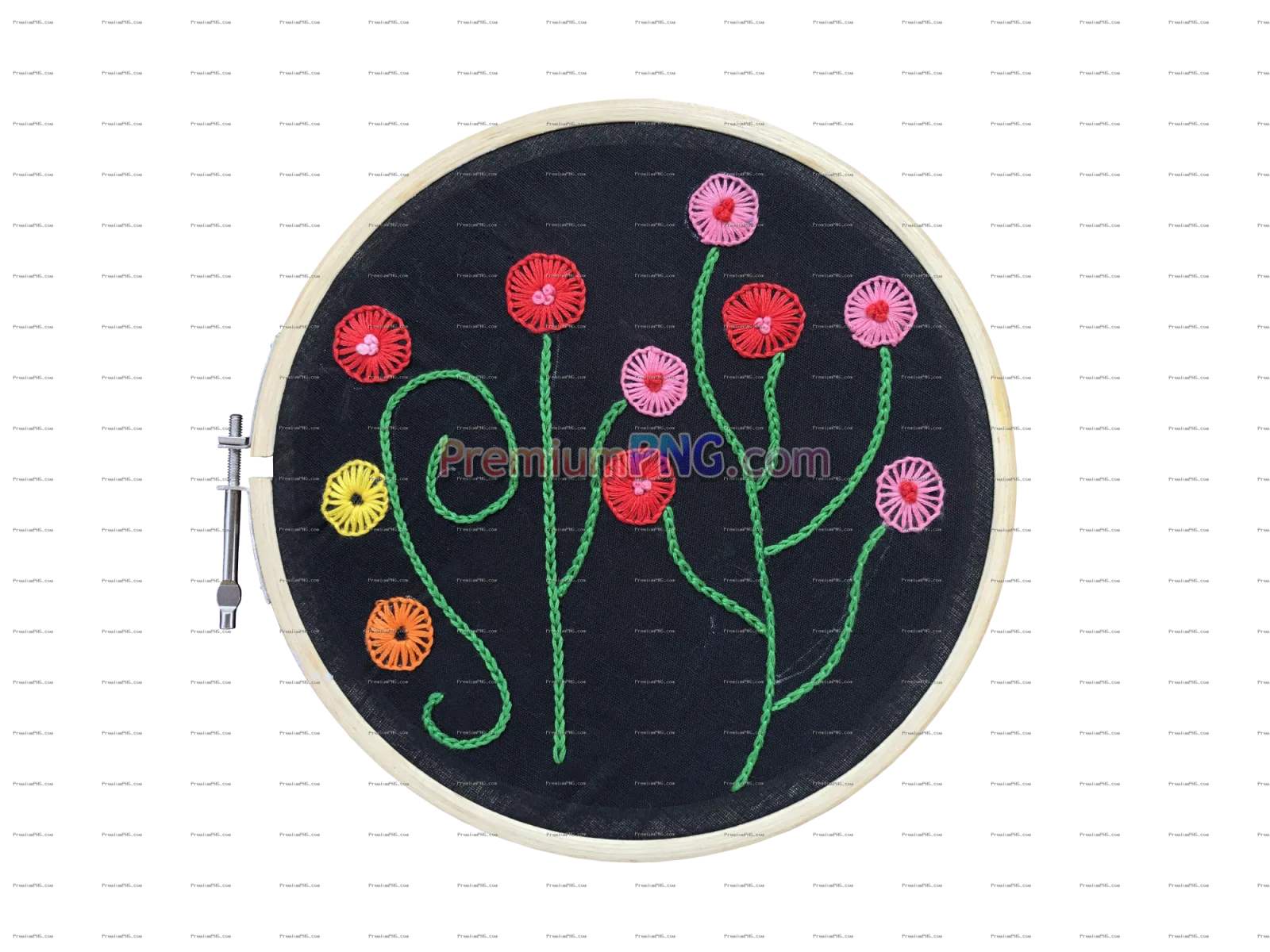 Hand embroidery flower art
