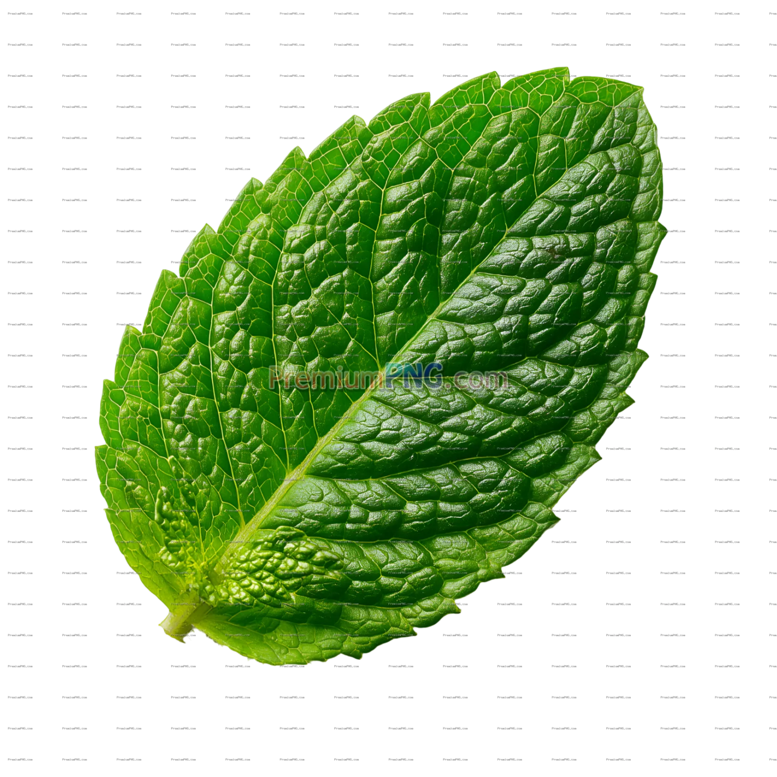 Fresh Green Mint Leaf Isolated on Transparent Background