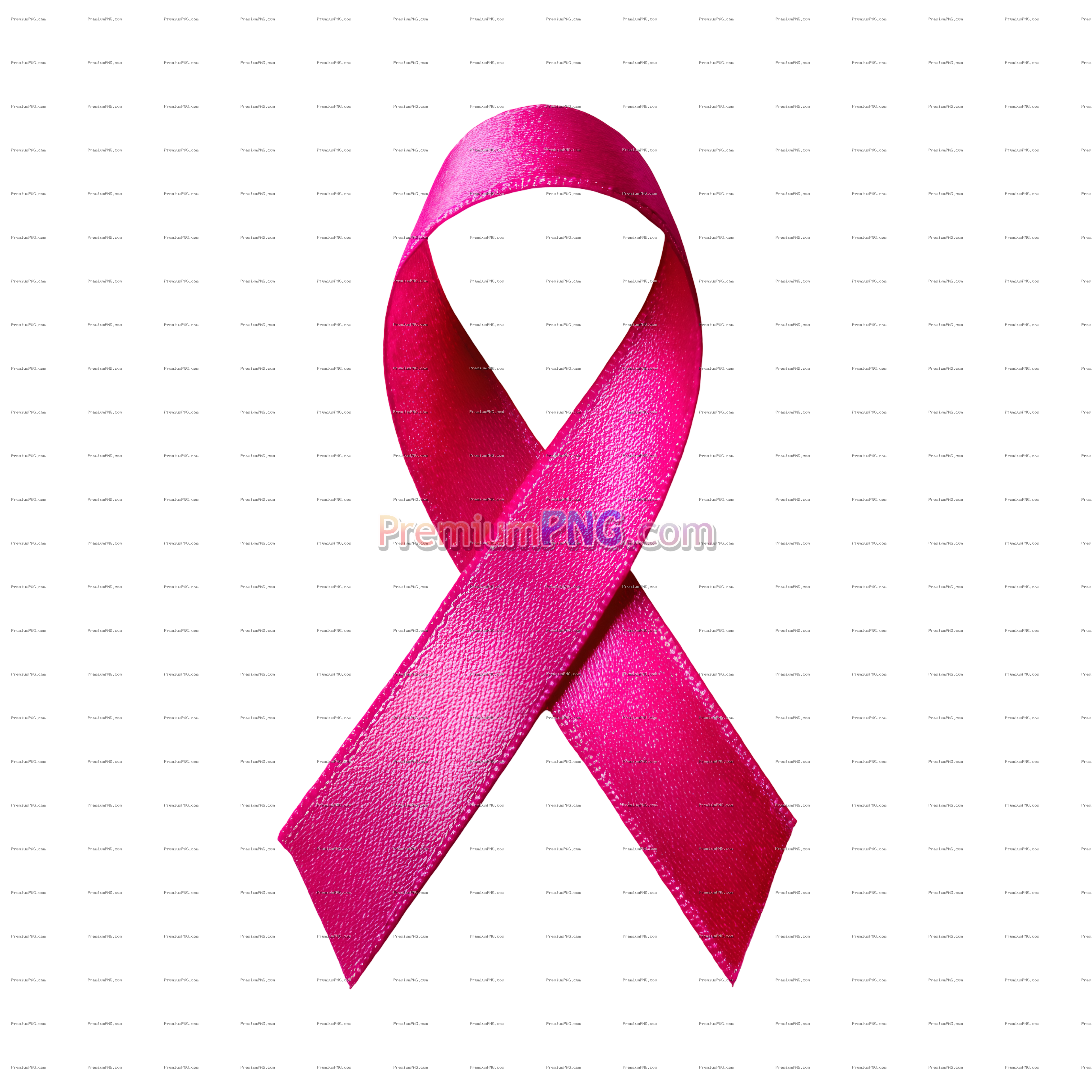 Pink Ribbon for Breast Cancer Awareness on Transparent Background