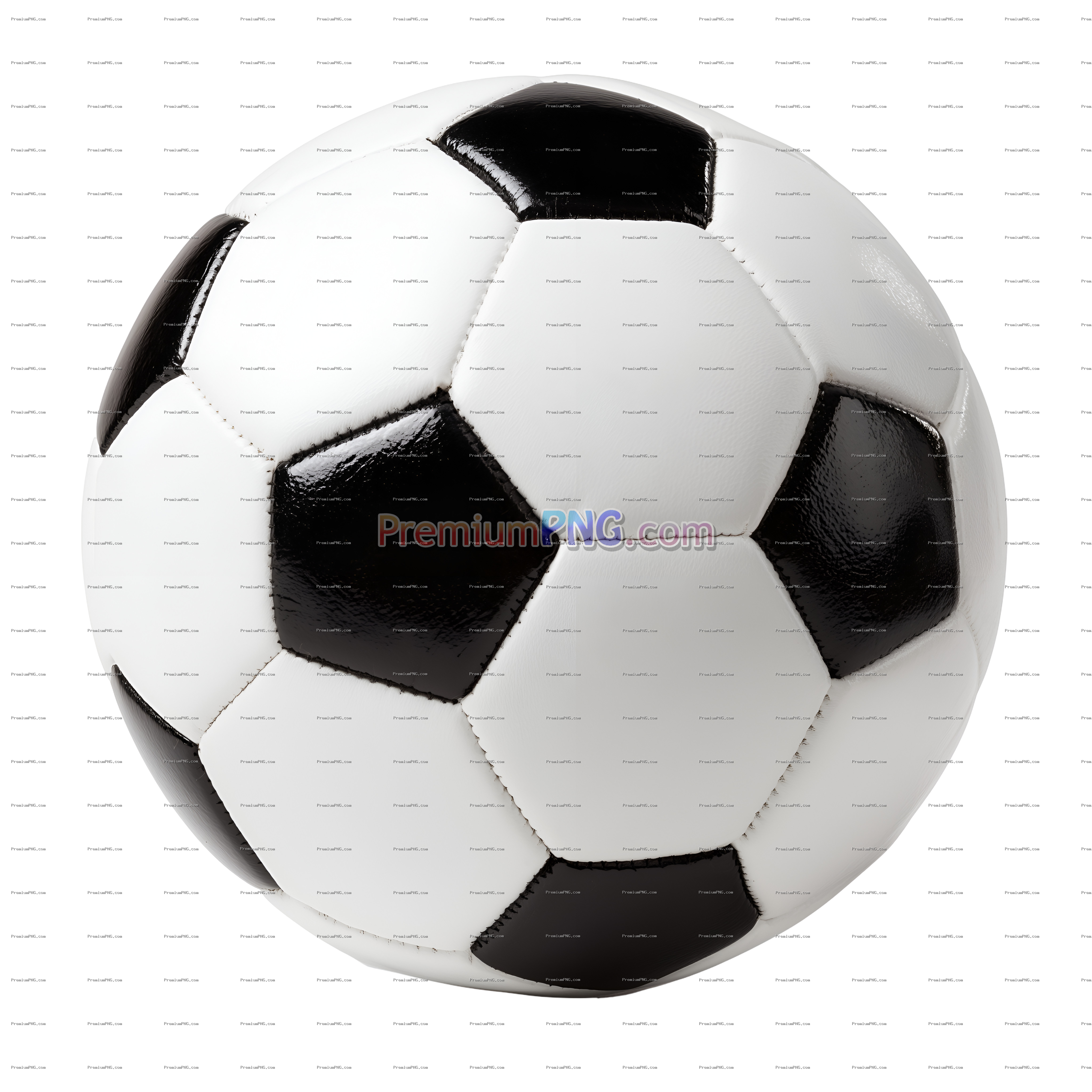 Classic Black and White Soccer Ball PNG Transparent Background