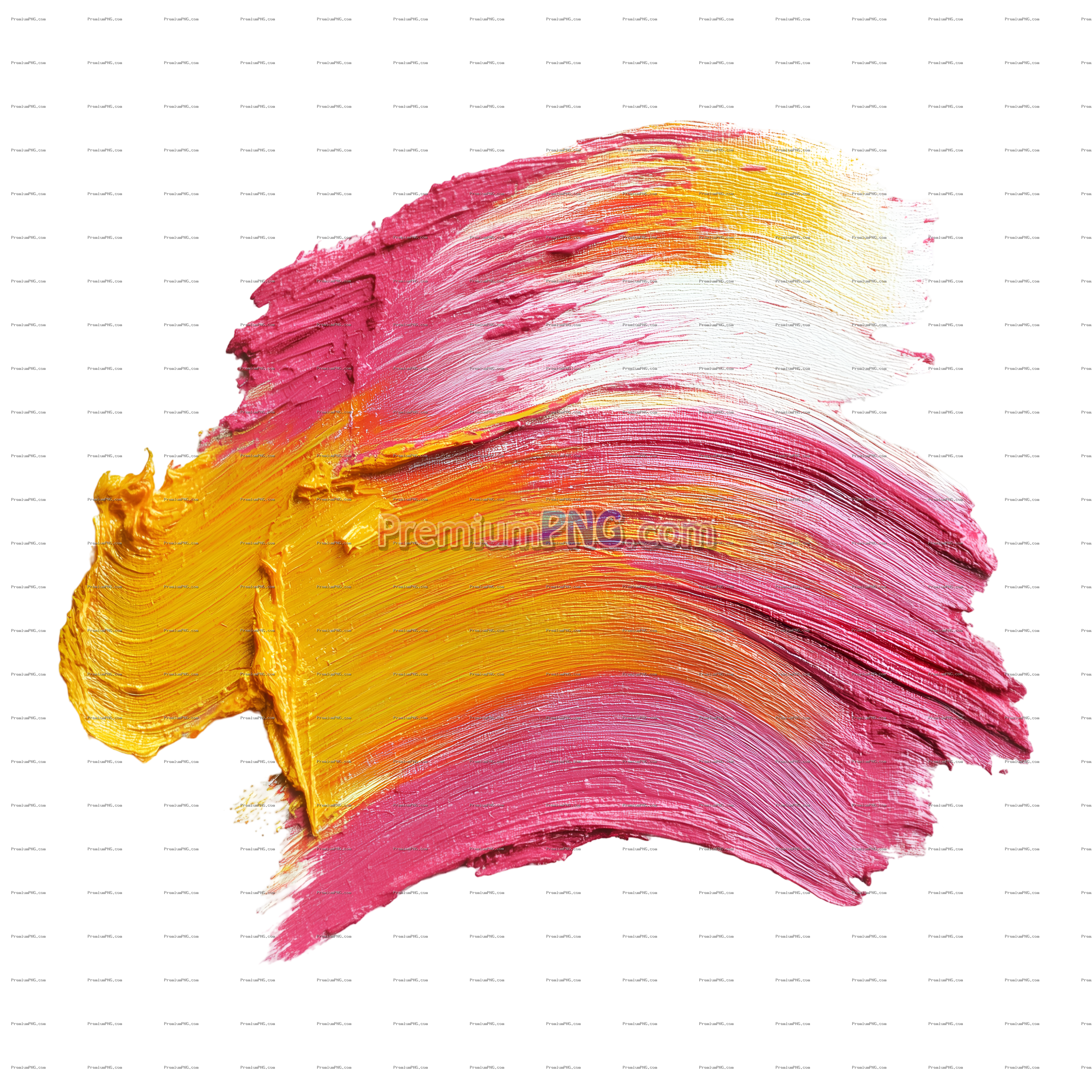 Pink and Yellow Brush Stroke PNG on Transparent Background