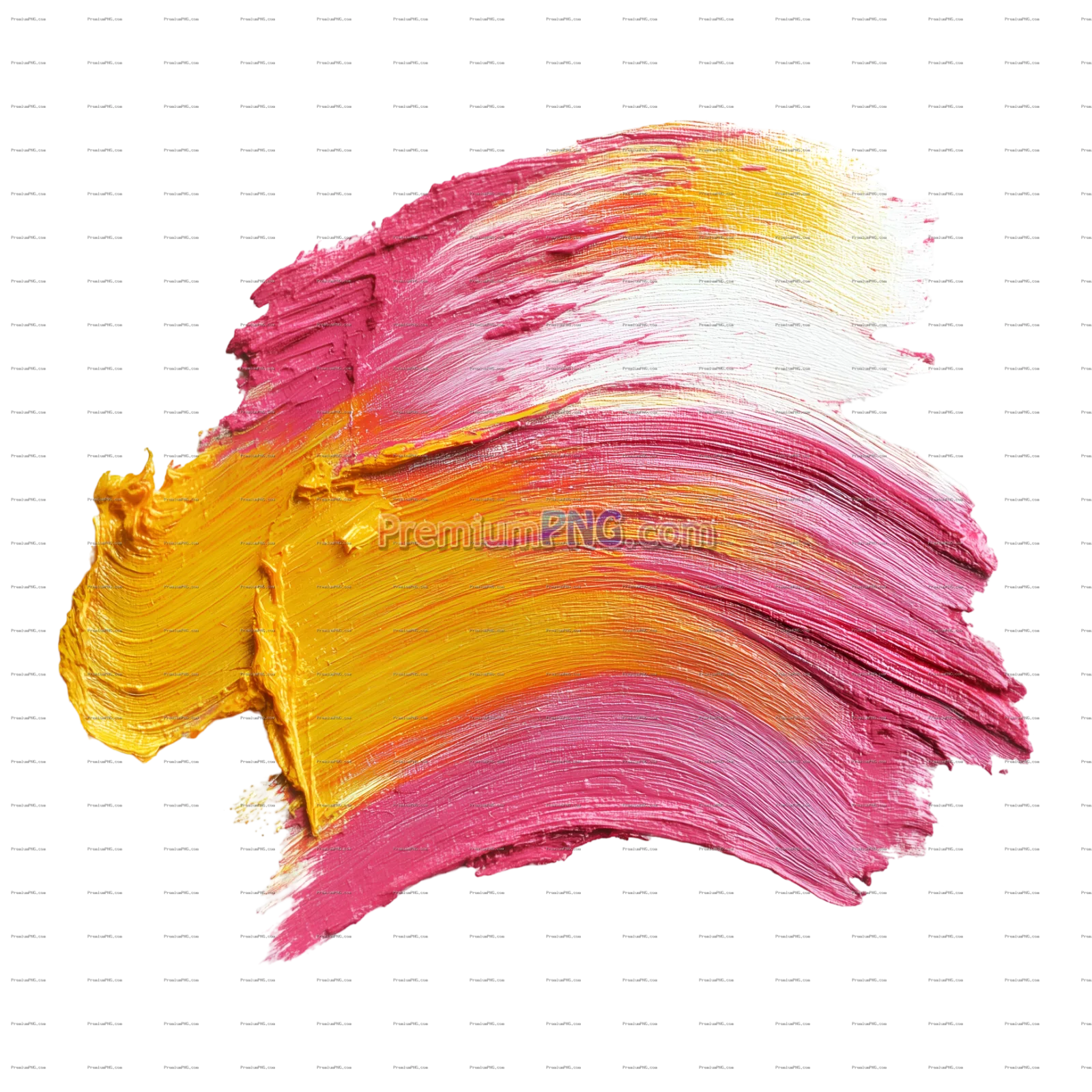 Pink and Yellow Brush Stroke PNG on Transparent Background