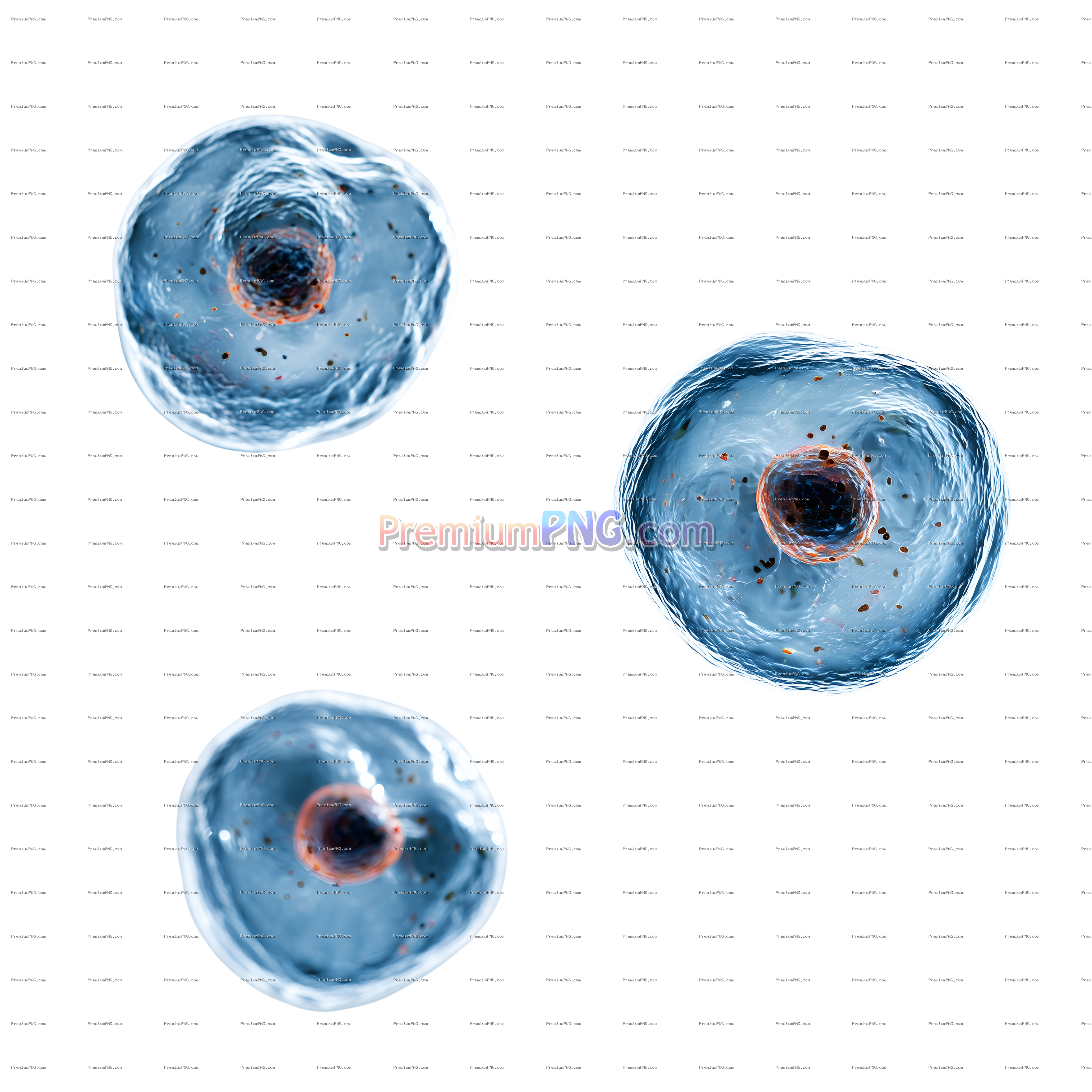 Microscopic View of Cells with Visible Nuclei PNG