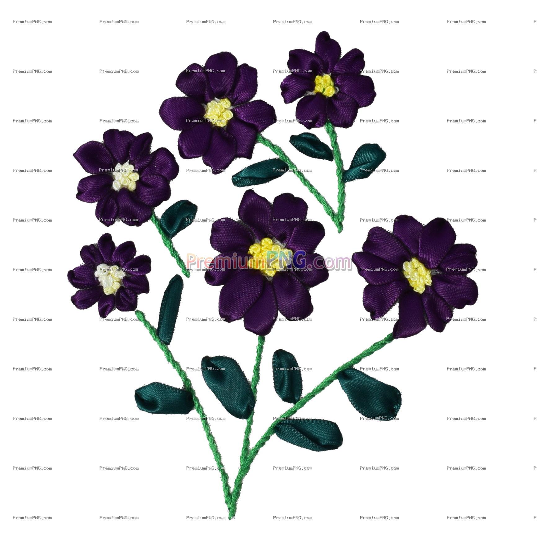 Ribbon embroidery flower cut