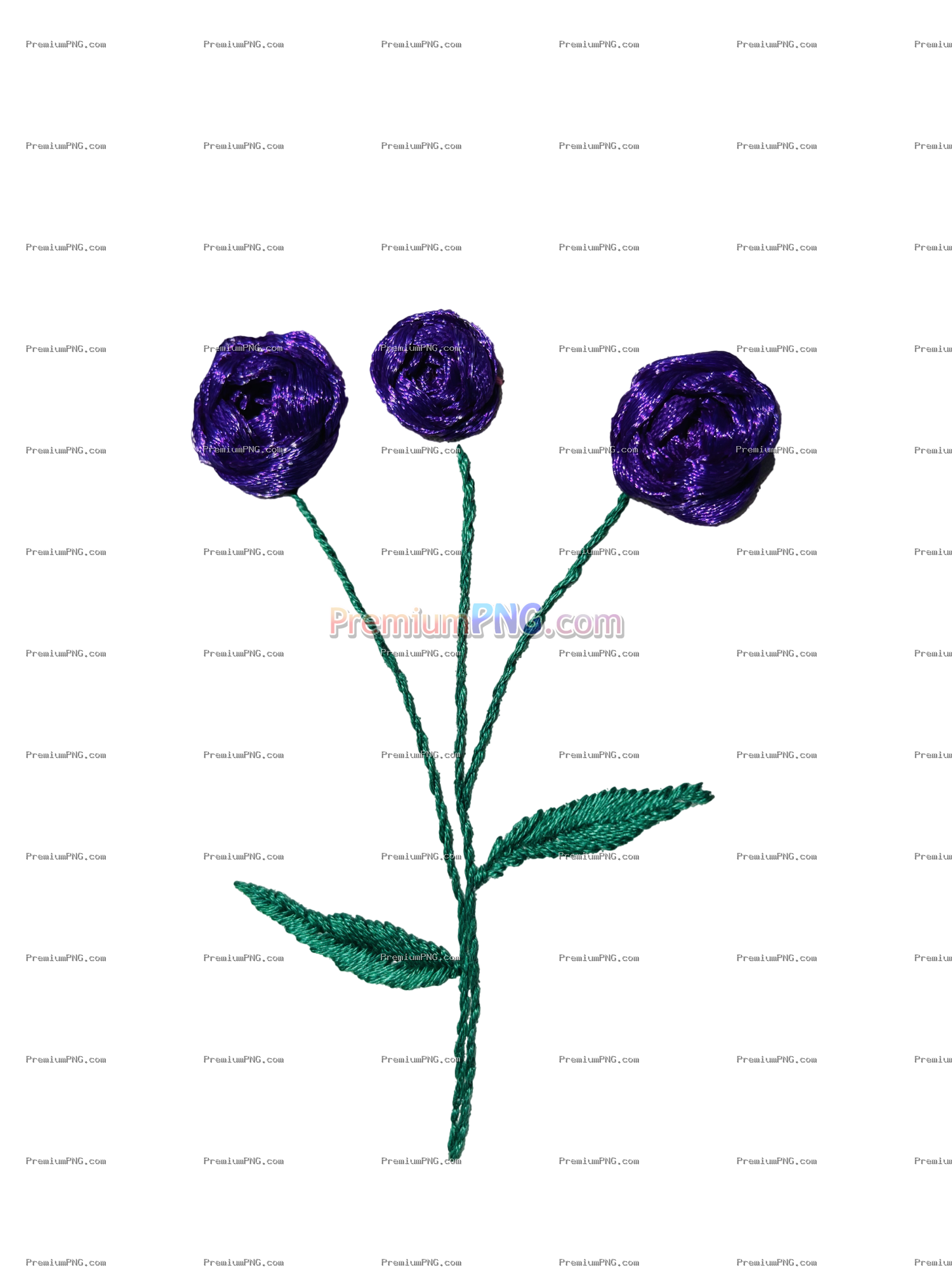 Attractive violet embroidery flower design - CUT PNG
