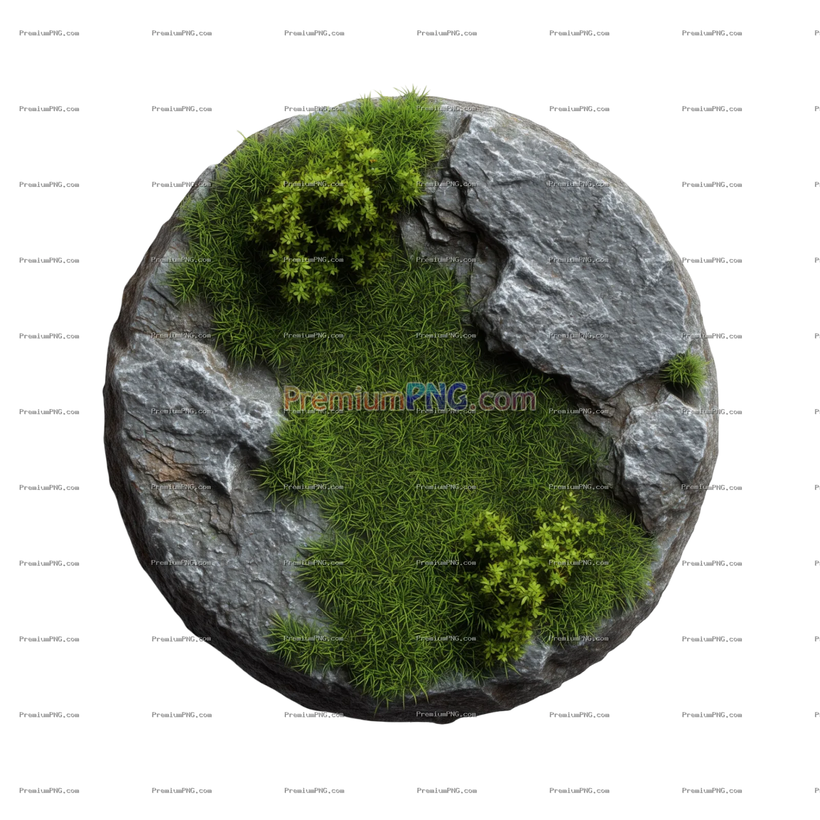 Lush Green Grass Growing on Rocky Surface – Natural Ground Cover Texture