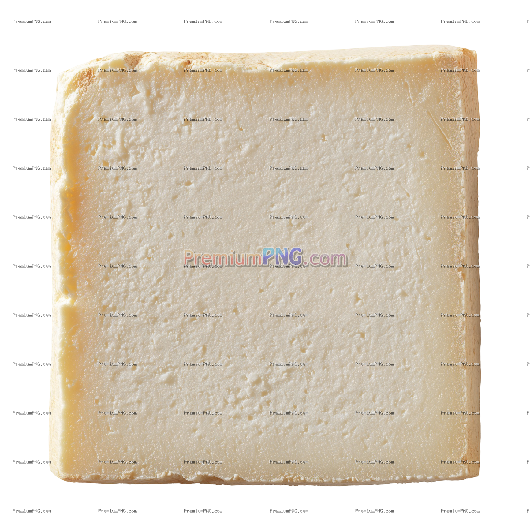 Thin Square Slice of Panela Cheese, Front View PNG Free download