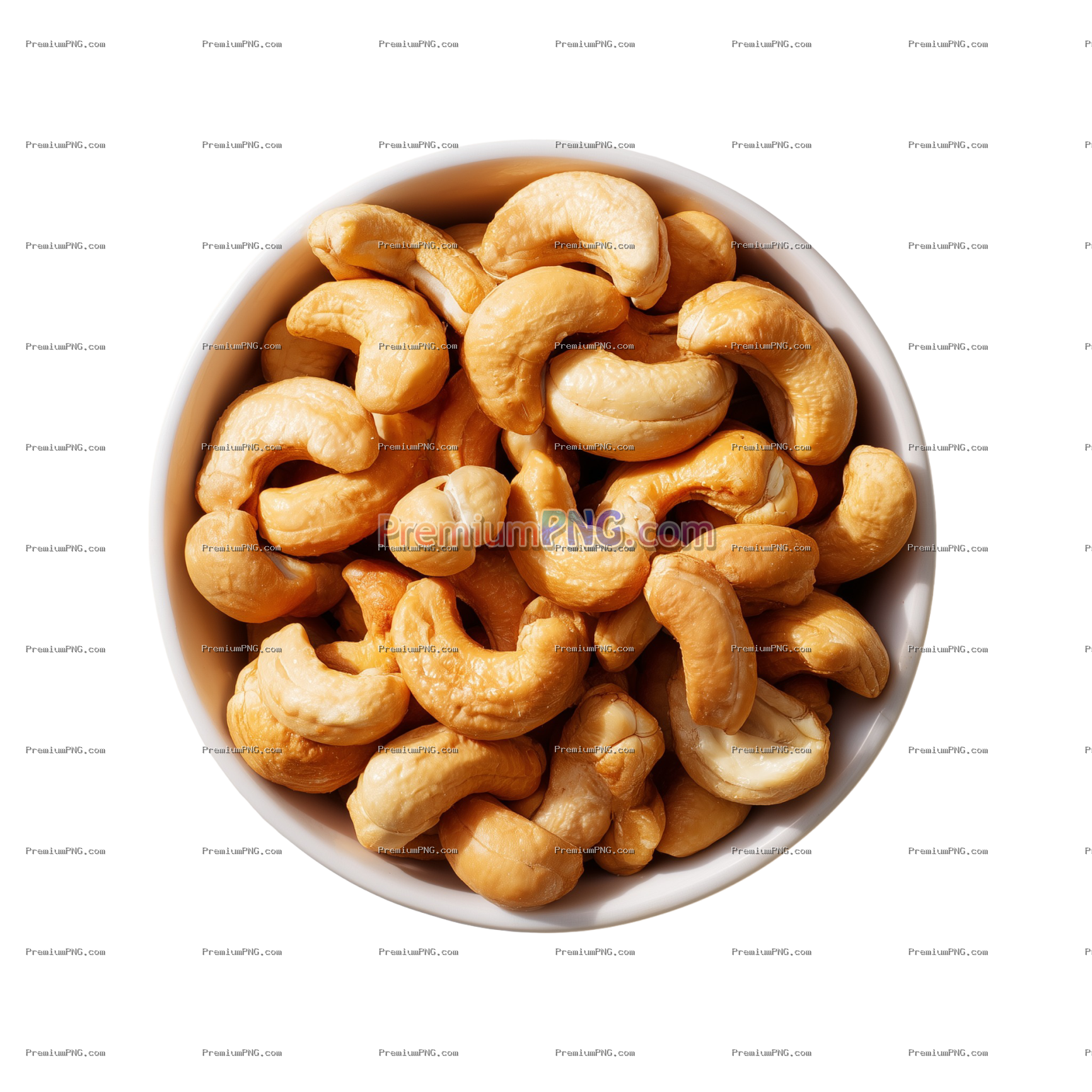 Cashew Nuts in a Bowl on Transparent Background – Fresh Roasted Cashews PNG