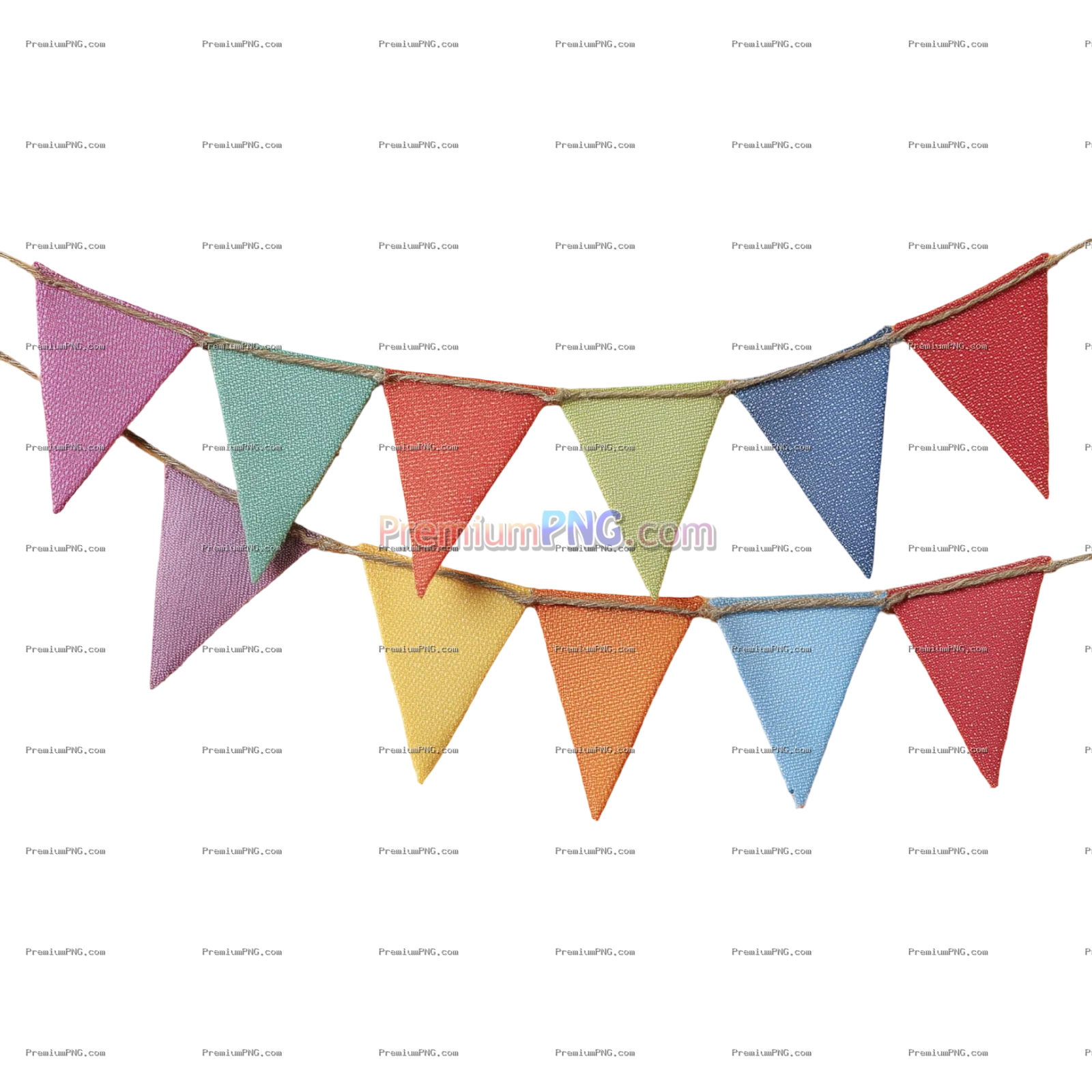 Colorful Party Bunting Decoration for Festive Events and Celebrations on Transparent Background