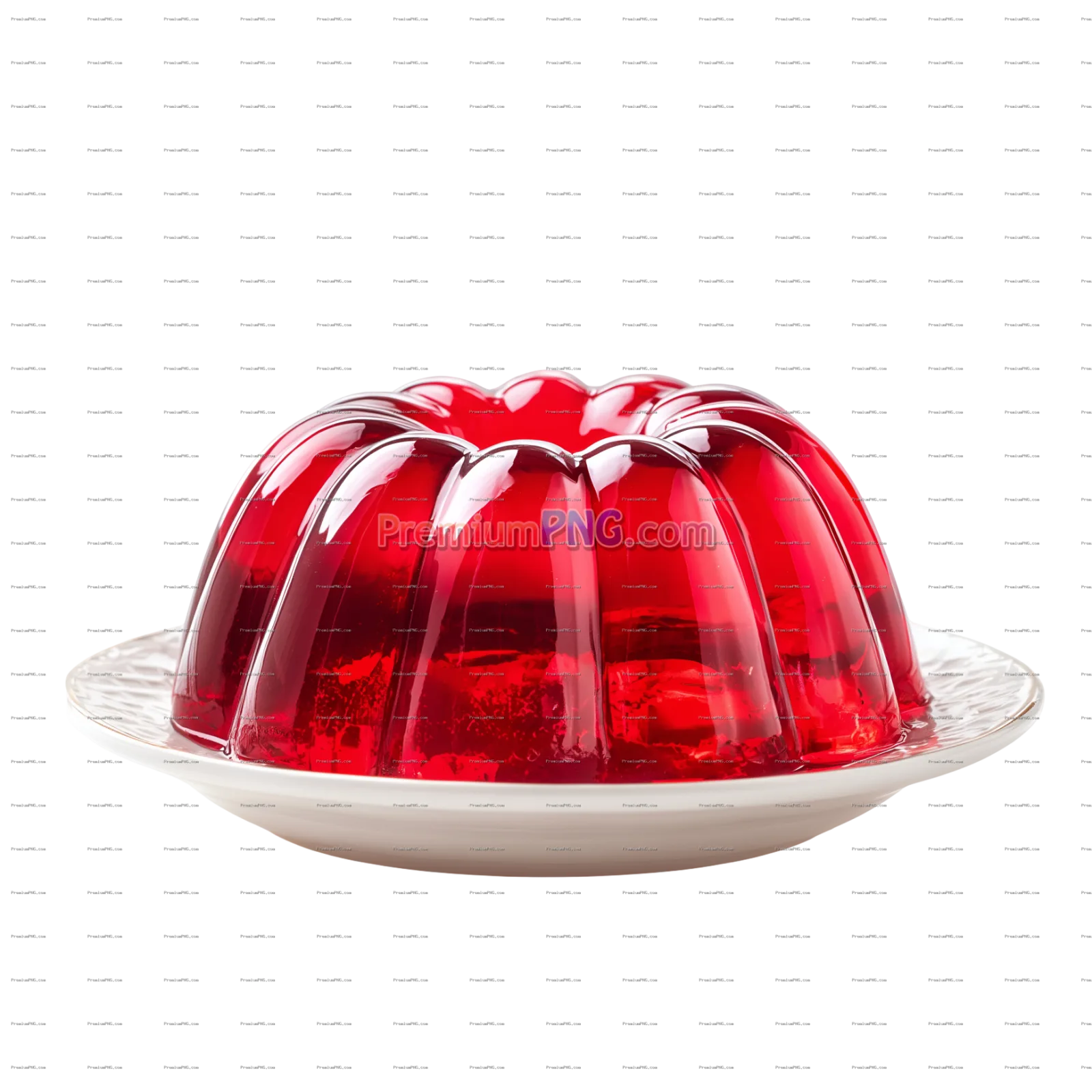 Jelly on a plate isolated on transparent background
