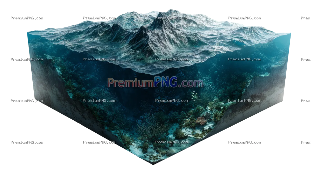 Mariana Trench Isolated on transparent Background
