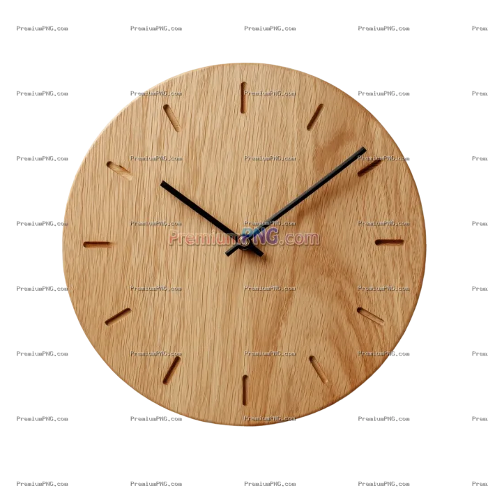 Minimalist wooden wall clock with natural finish and simple design