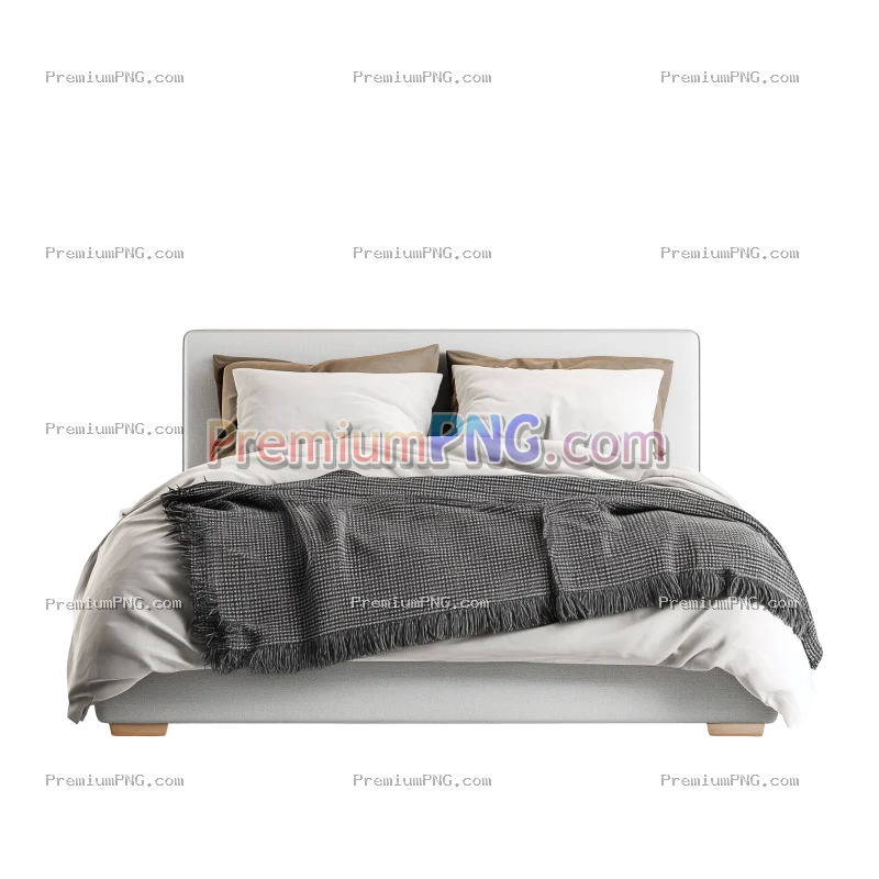 Modern Bed Isolated on Transparent Background