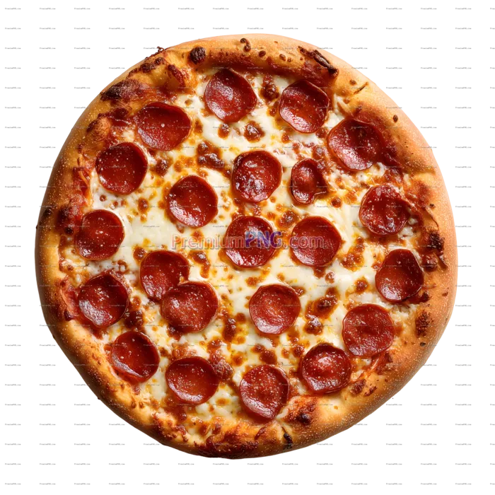 Pepperoni Pizza with Cheese on White Background | PremiumPng.com