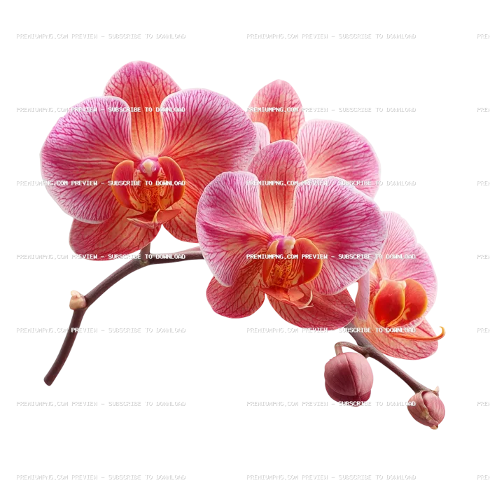 rosy orchid isolated on white background