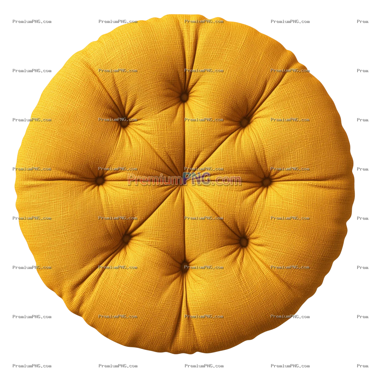 round cushion with tufted design isolated on white background