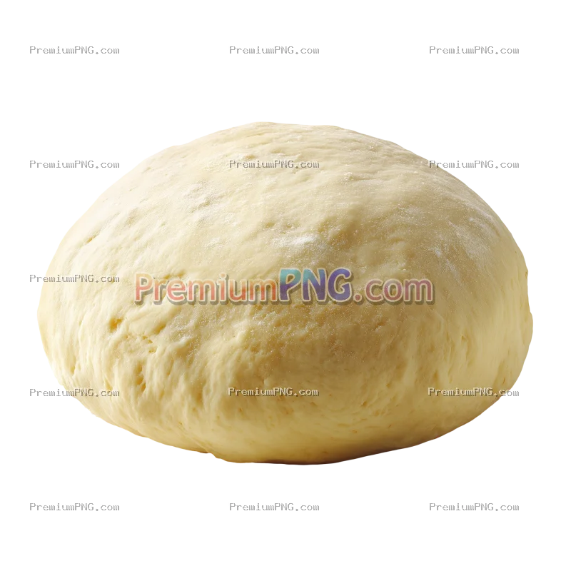 Round Uncooked Dough Ready for Baking on Transparent Background
