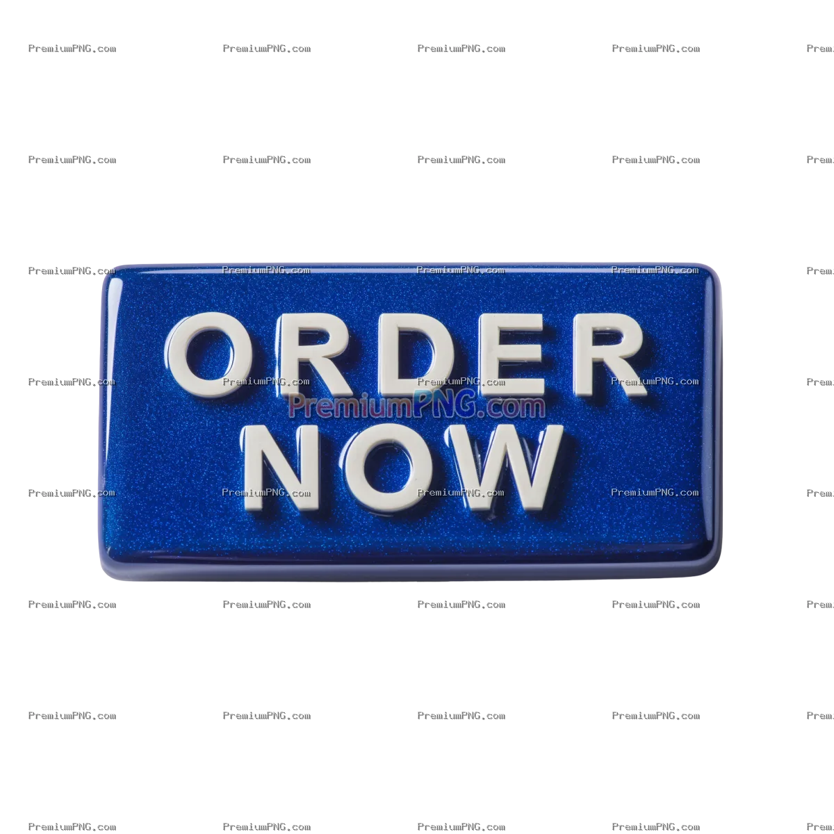Shine Bright Blue Rectangular 3D Order Now Button