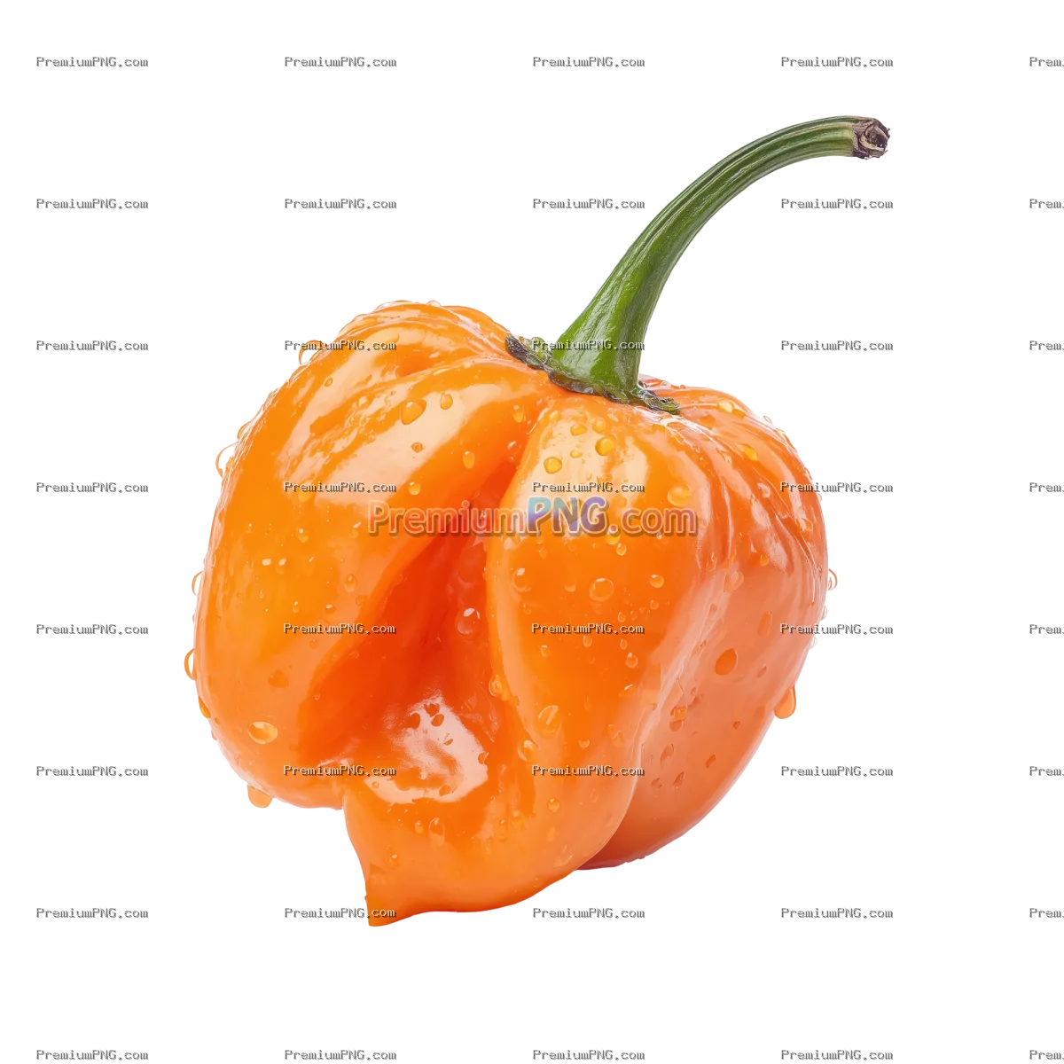 single orange habanero pepper