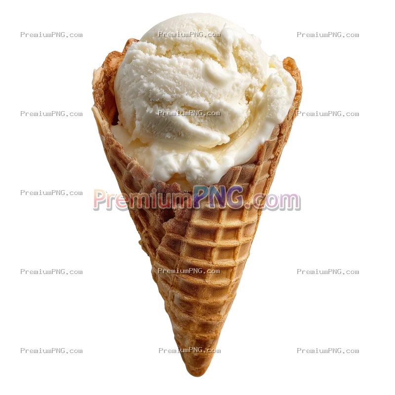 Single Scoop of Ice Cream Isolated on Transparent Background PNG