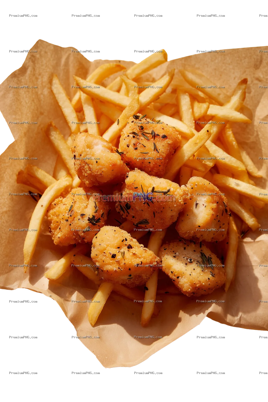 small vegan chicken pieces, pale golden color, tender texture, lightly seasoned with visible crushed