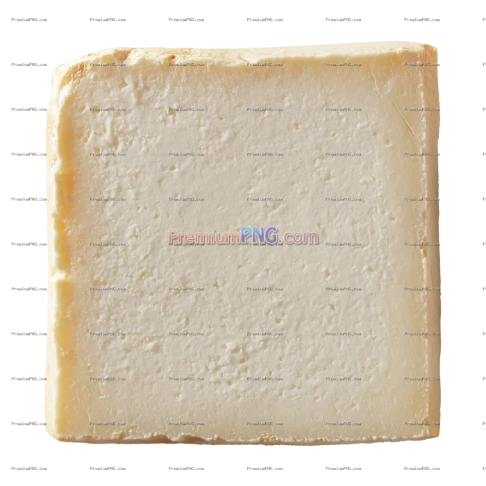 Thin Square Slice of Panela Cheese, Front View PNG Free download