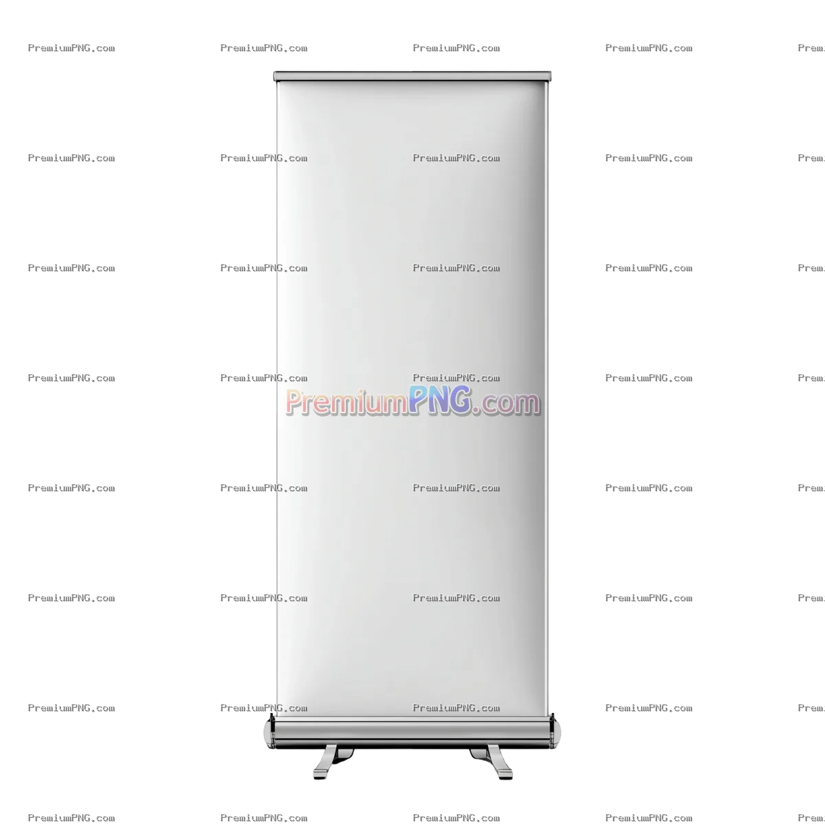 White Blank Roll Up Banner Mockup with Transparent Background