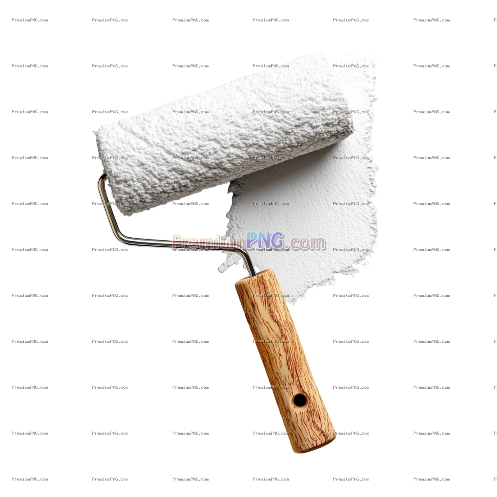 White Paint Roller Brush for Wall Painting, Home Repair and Interior Renovation Isolated