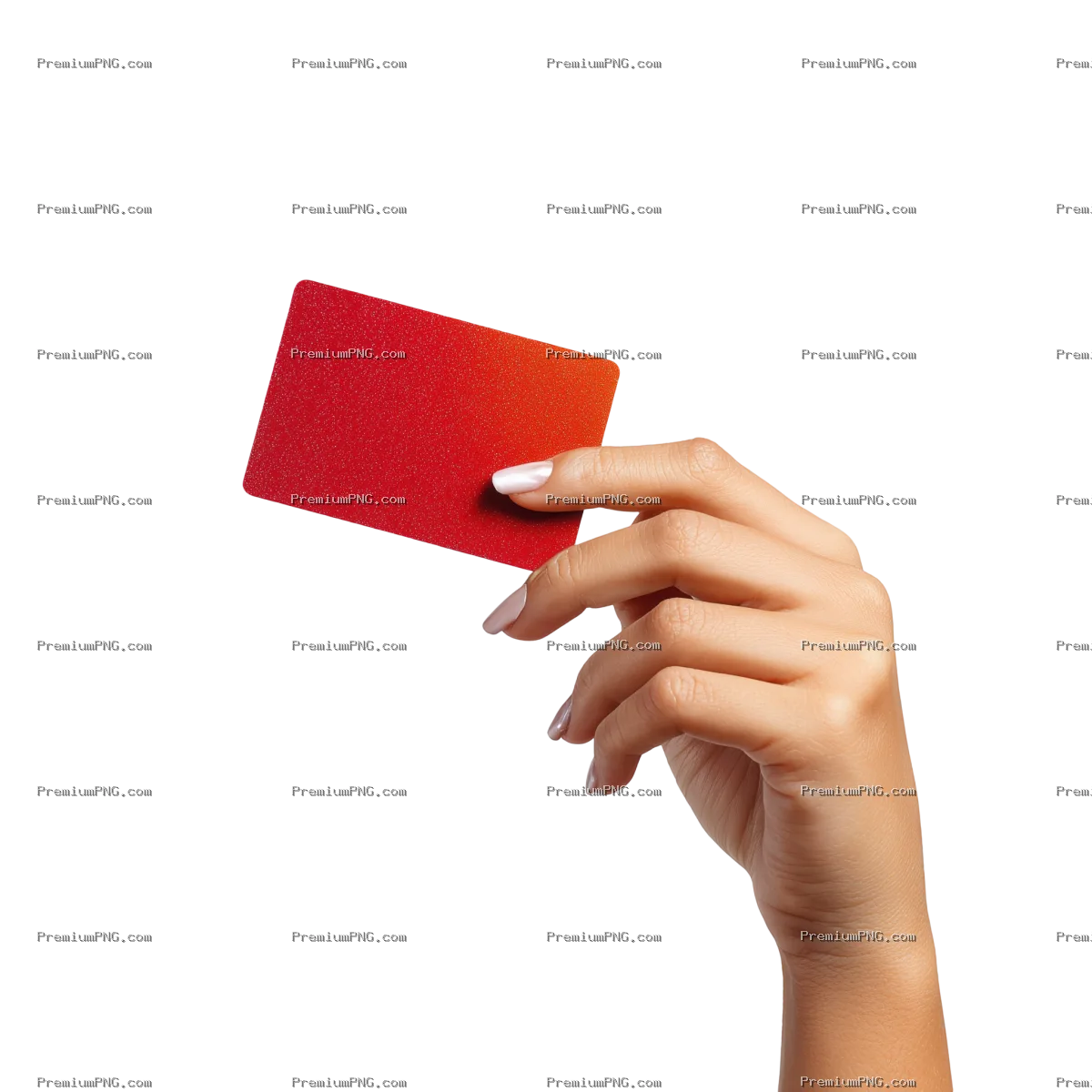 Womens hand holding bank card isolated