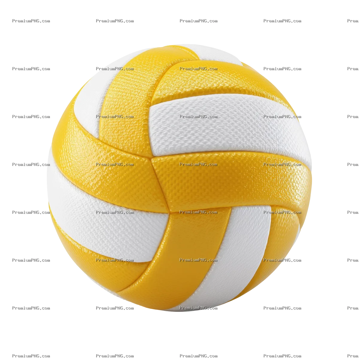 Yellow and white volleyball isolated on white background
